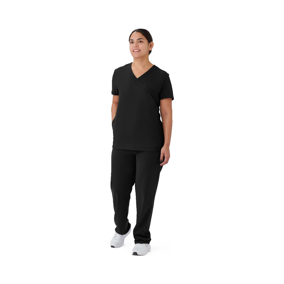 Medline Staten AVE Women's Yoga-Style Scrub Tops with Zipper Pockets (Style 4865)