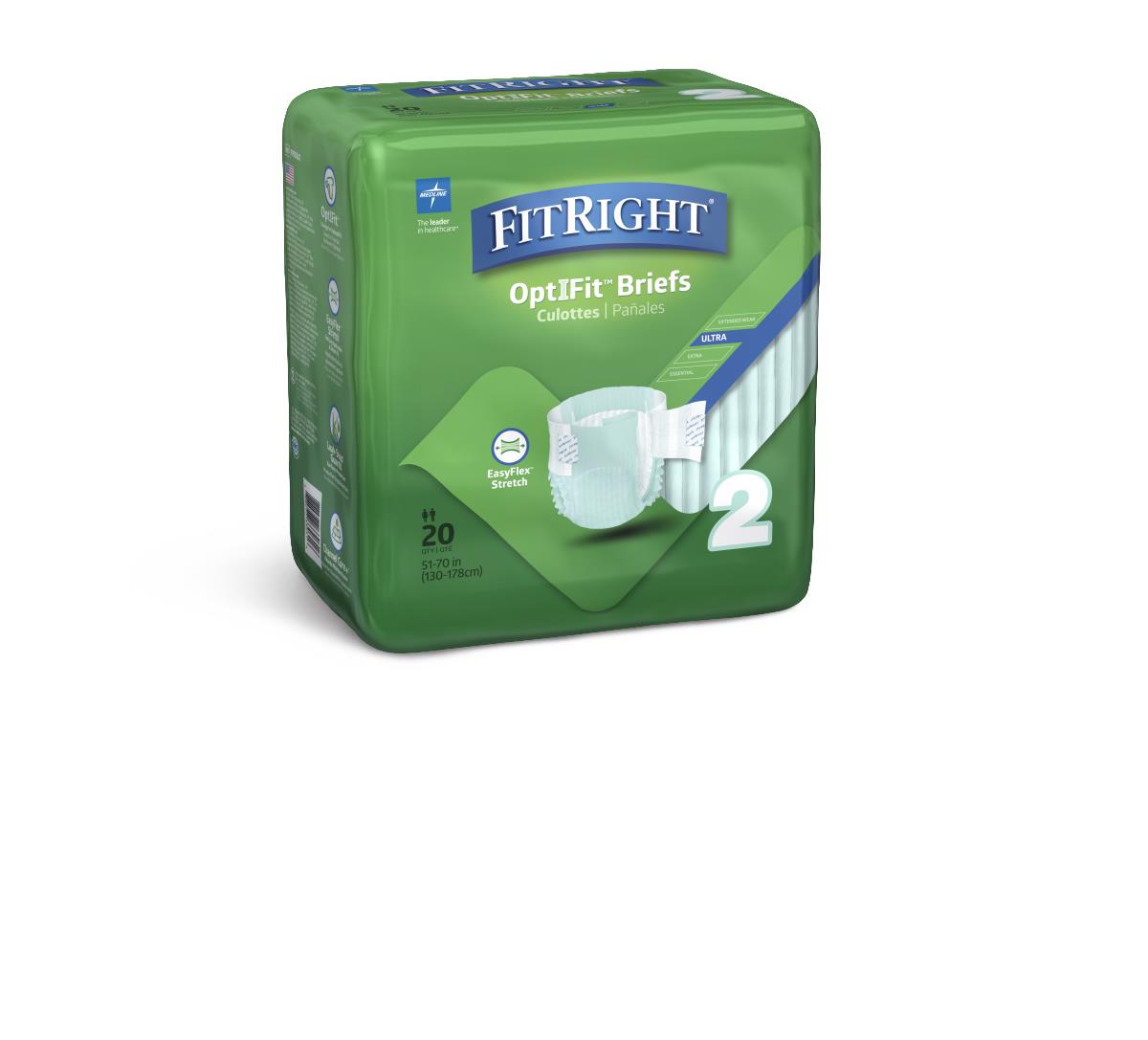 Medline FitRight Stretch Ultra Incontinence Briefs with Center Tab