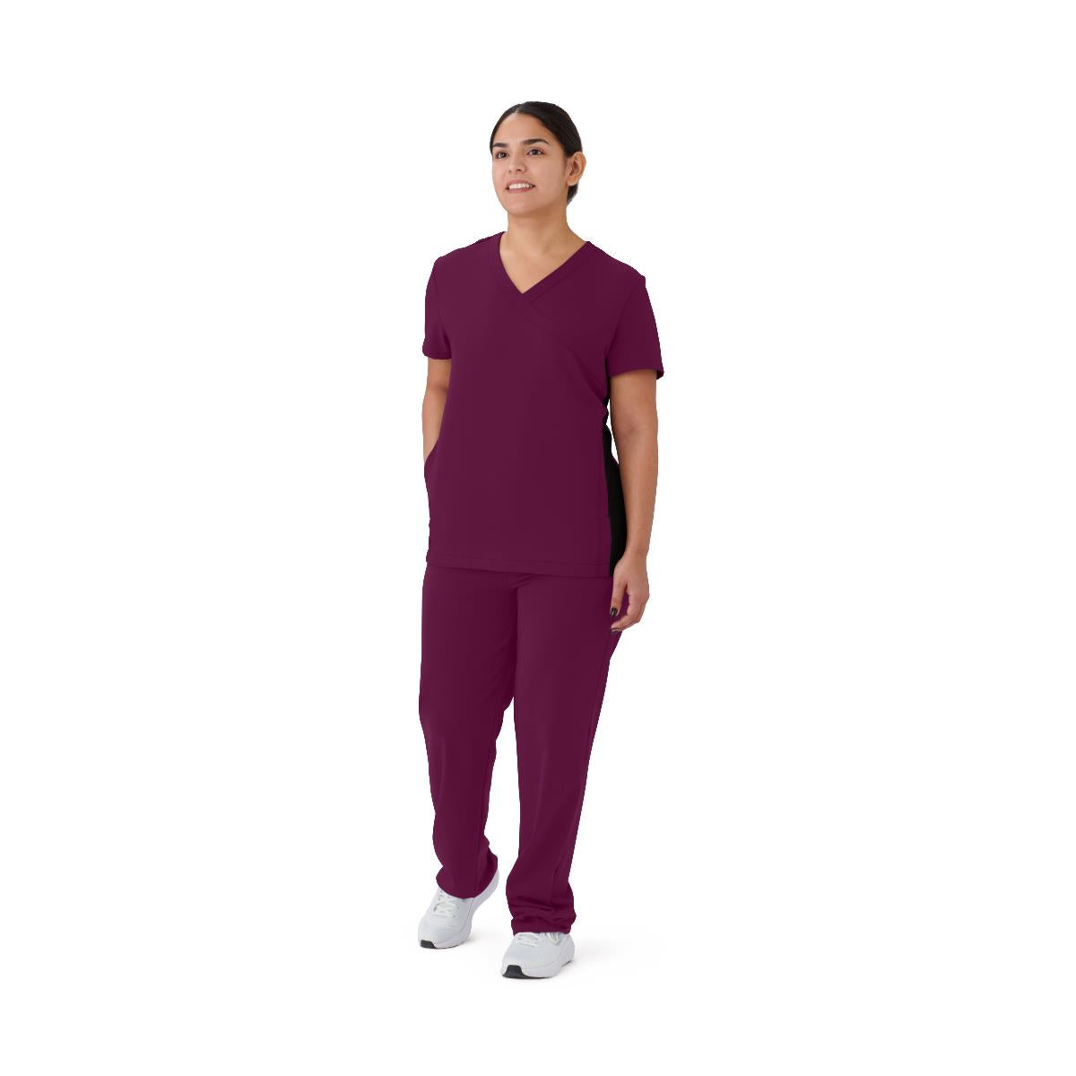Medline Staten AVE Women's Yoga-Style Scrub Tops with Zipper Pockets (Style 4865)