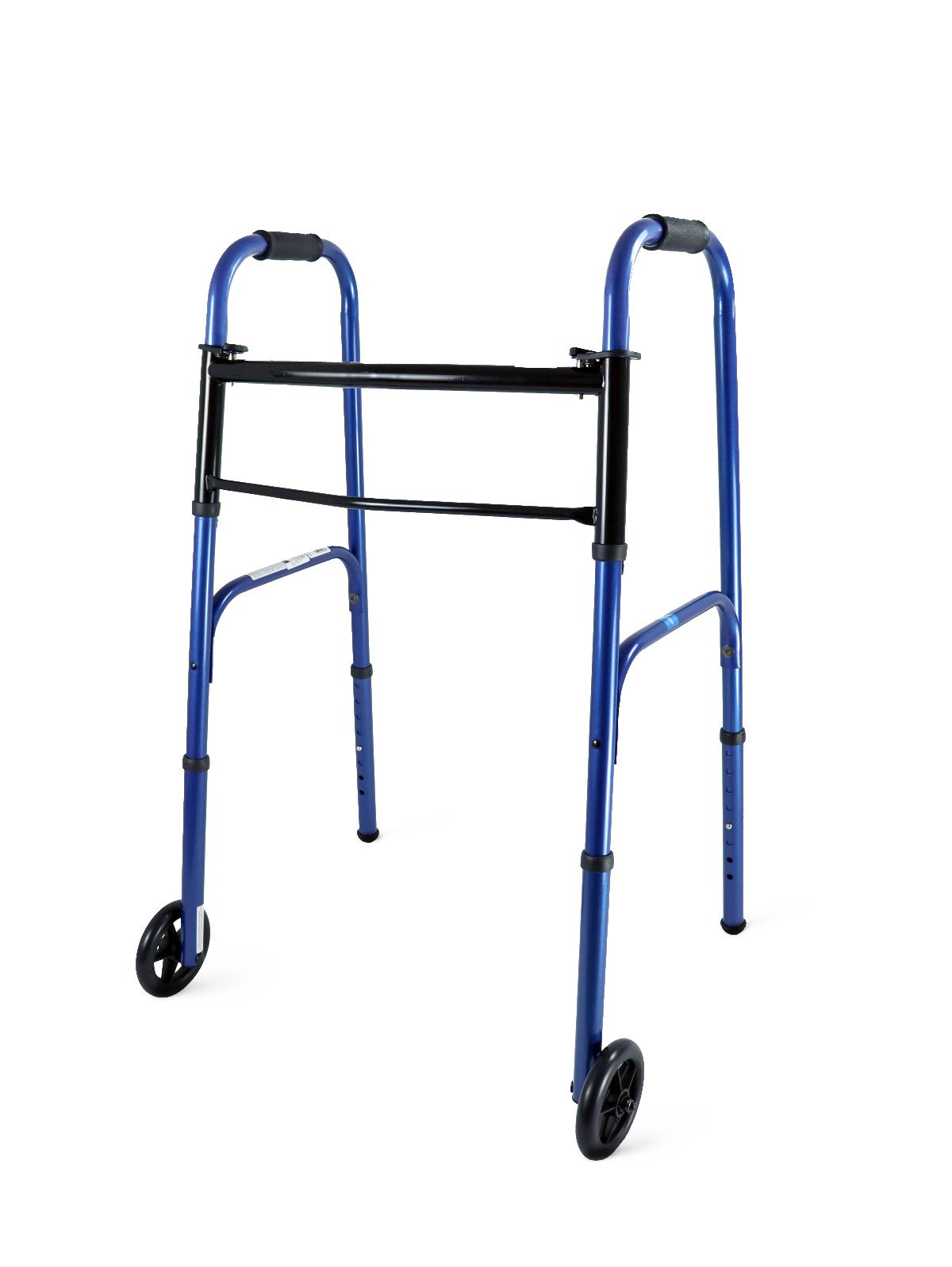 Medline Junior Folding Walkers with 5" Wheels