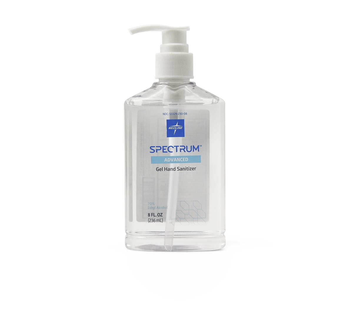 Medline Spectrum Advanced 70% Ethyl Alcohol Gel Hand Sanitizers