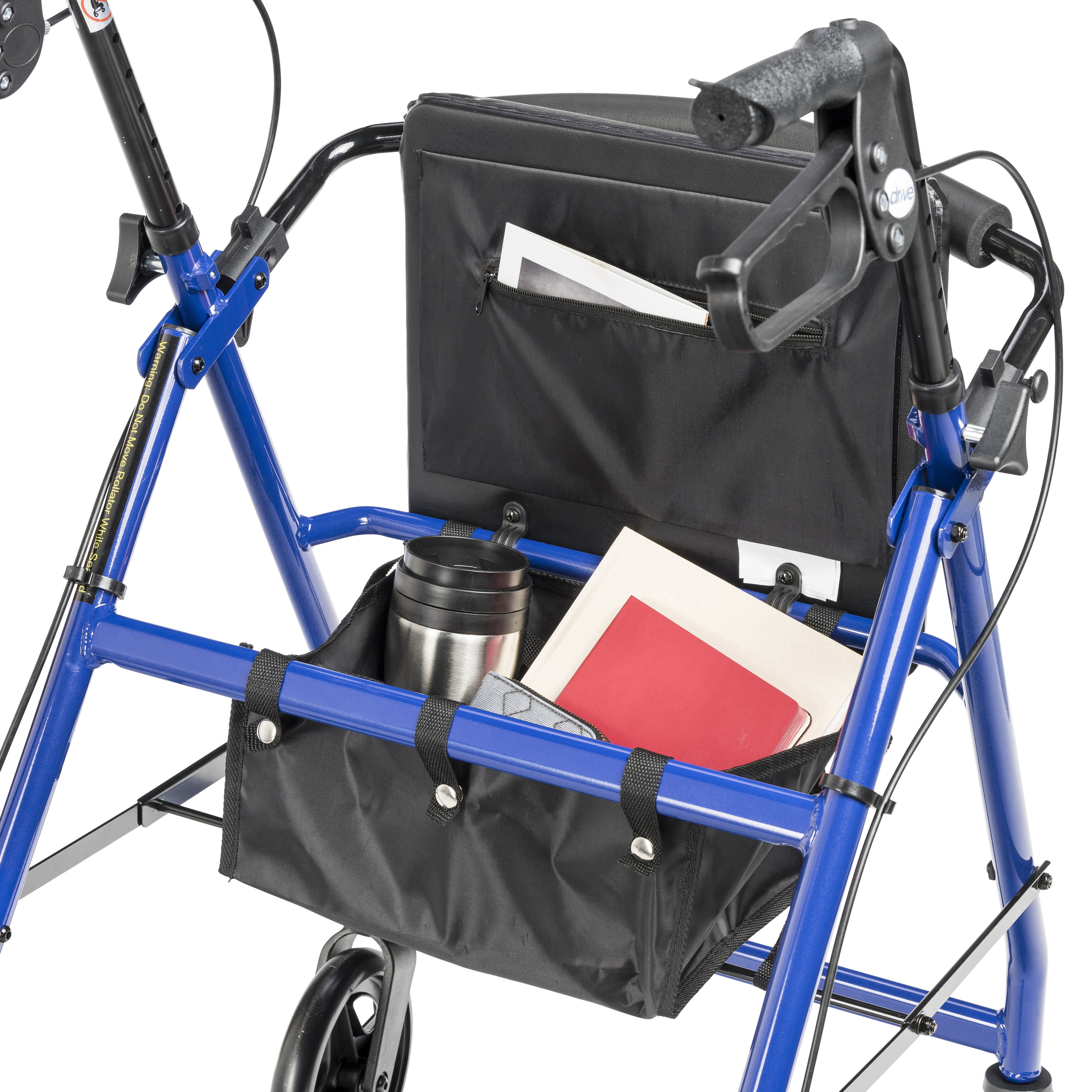 Drive Medical Aluminum Rollator Rolling Walker with Fold Up and Removable Back Support and Padded Seat