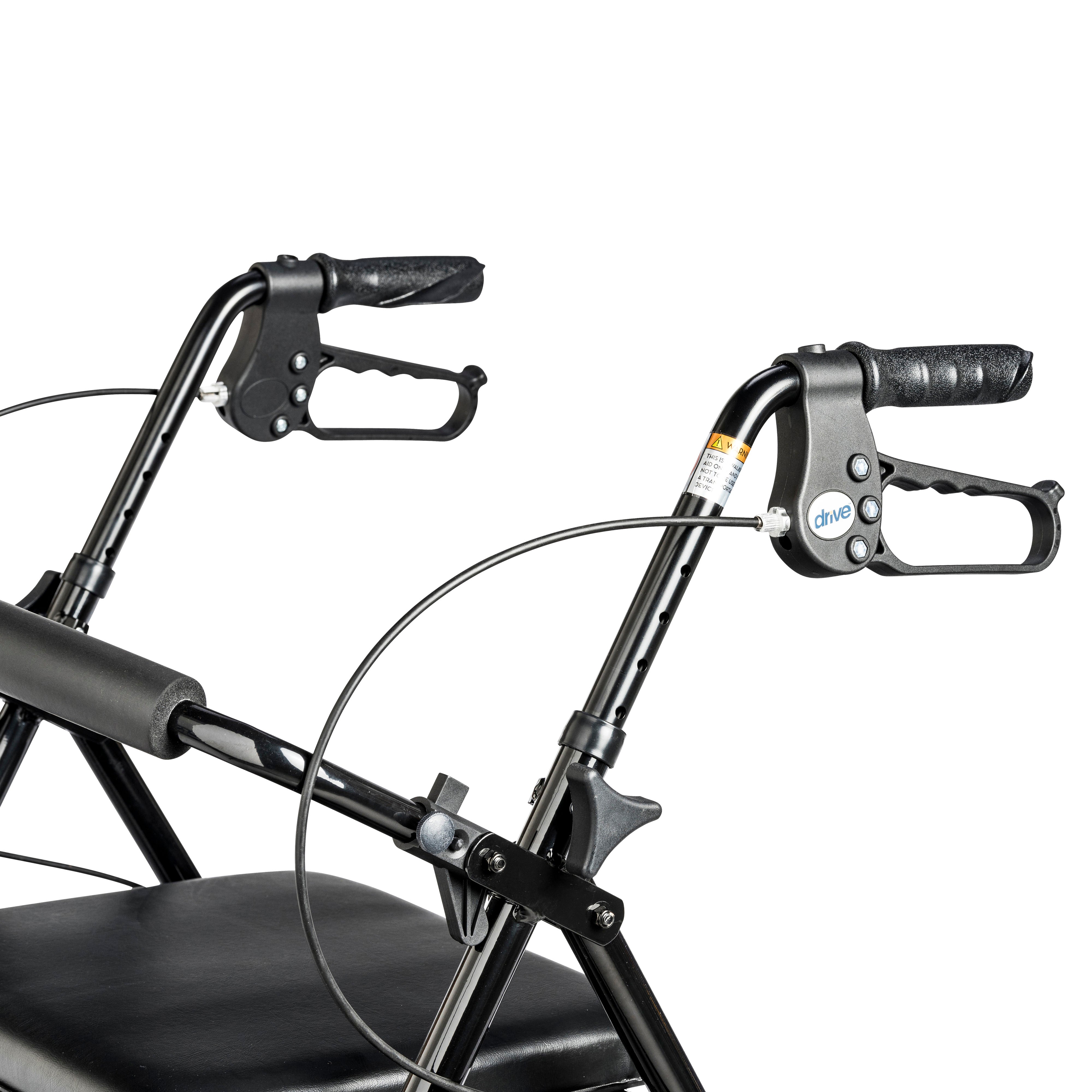 Drive Medical Rollator Rolling Walker with 6" Wheels, Fold Up Removable Back Support and Padded Seat