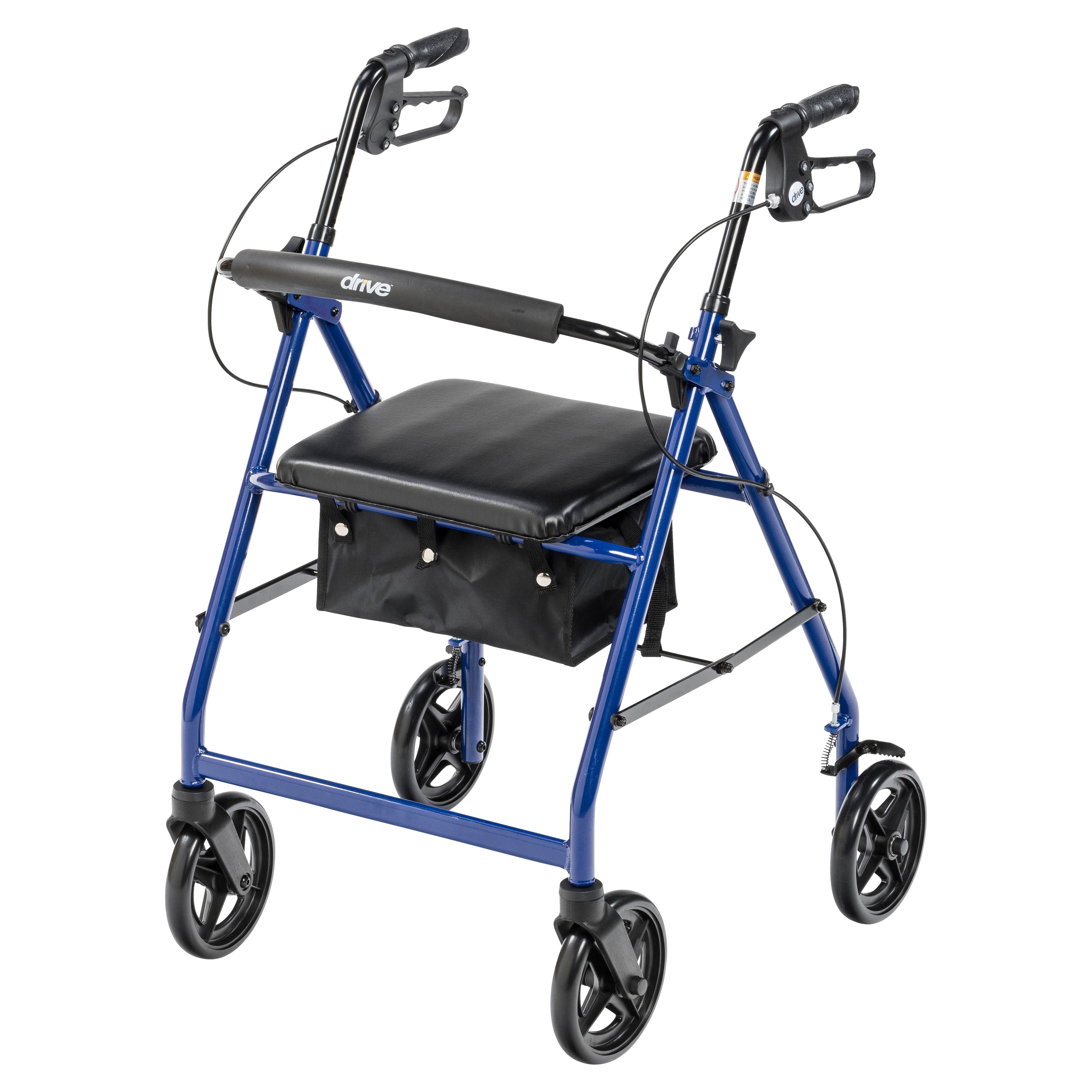 Drive Medical Aluminum Rollator Rolling Walker with Fold Up and Removable Back Support and Padded Seat