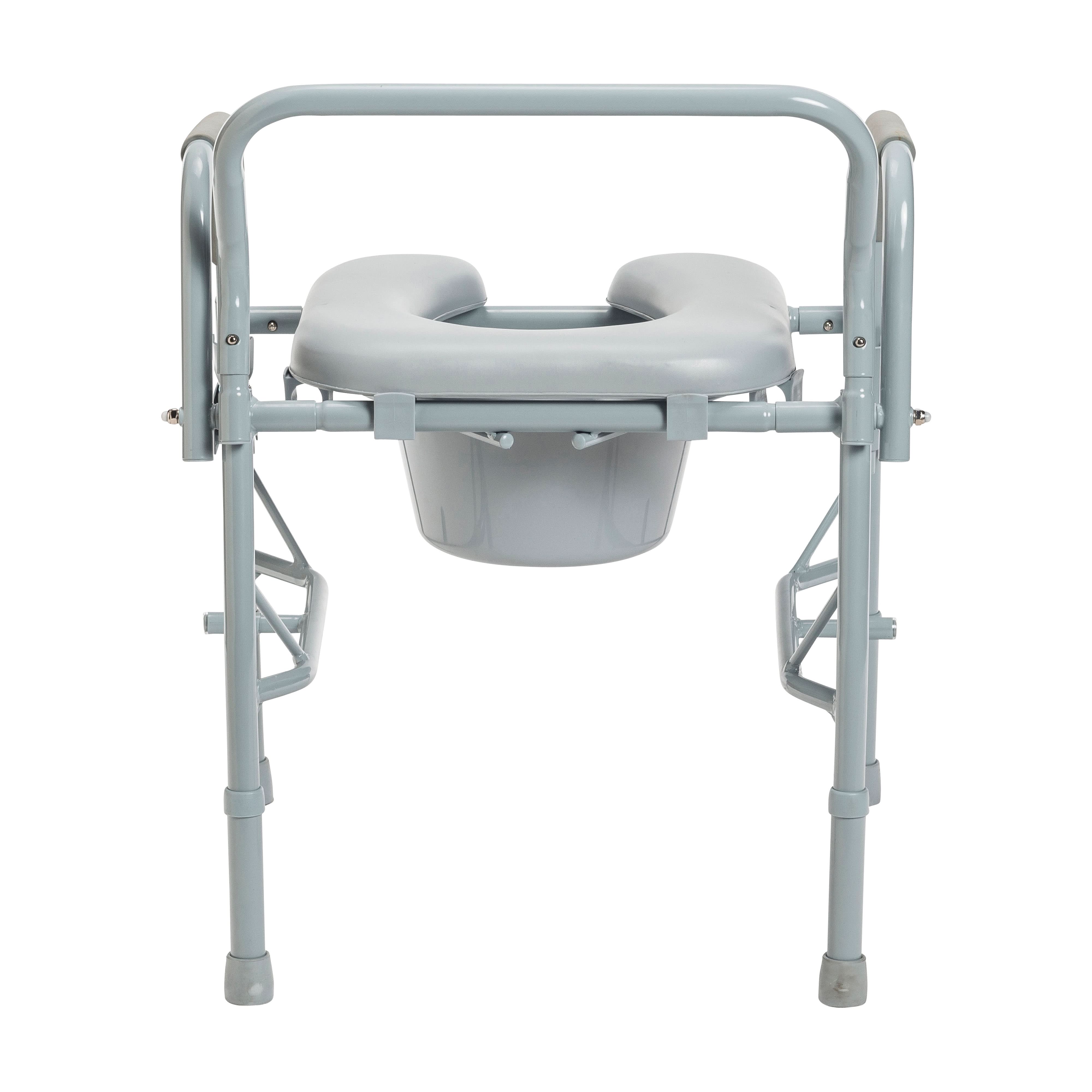Drive Medical Steel Drop Arm Bedside Commode with Padded Seat & Arms