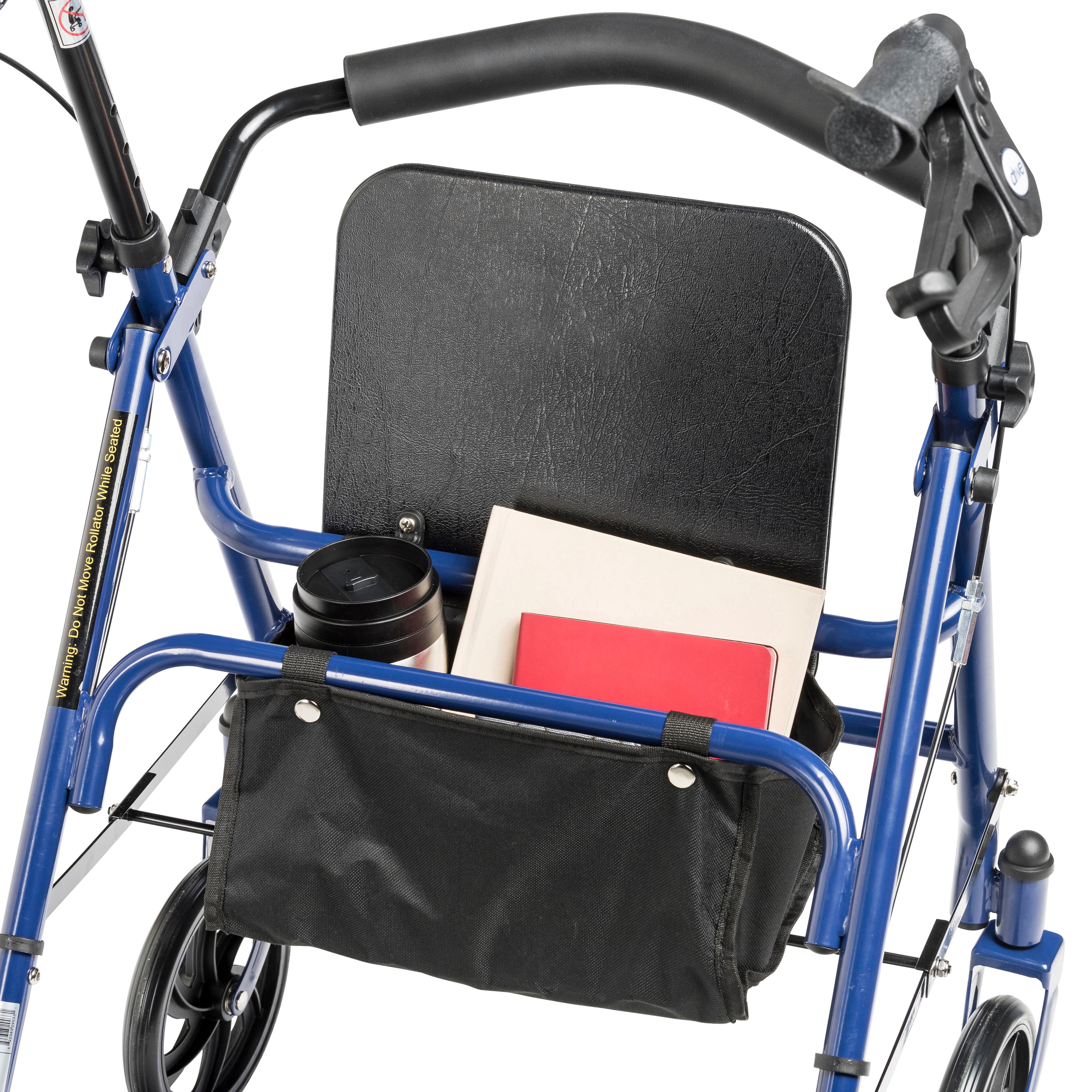 Drive Medical Four Wheel Rollator Rolling Walker with Fold Up Removable Back Support