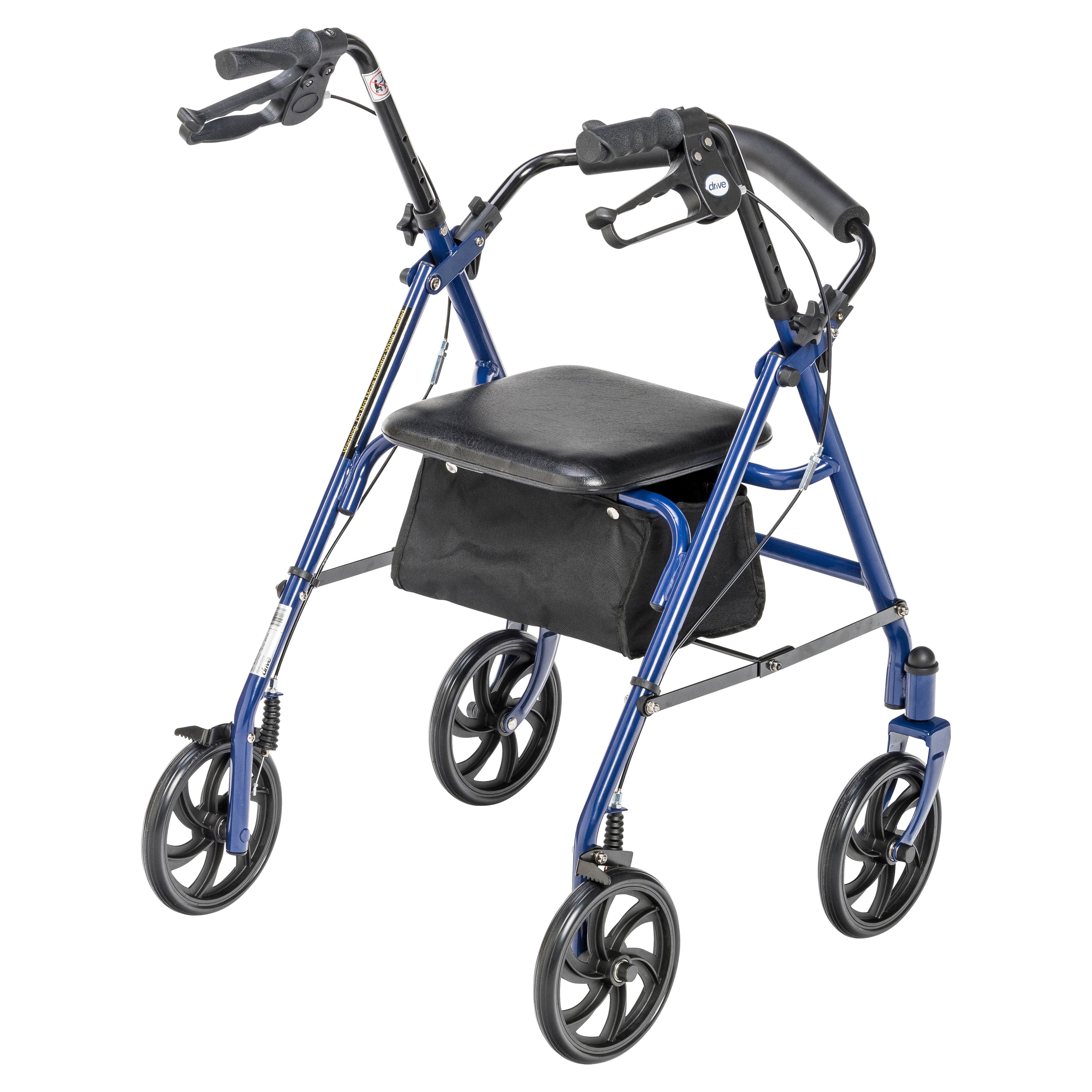 Drive Medical Four Wheel Rollator Rolling Walker with Fold Up Removable Back Support