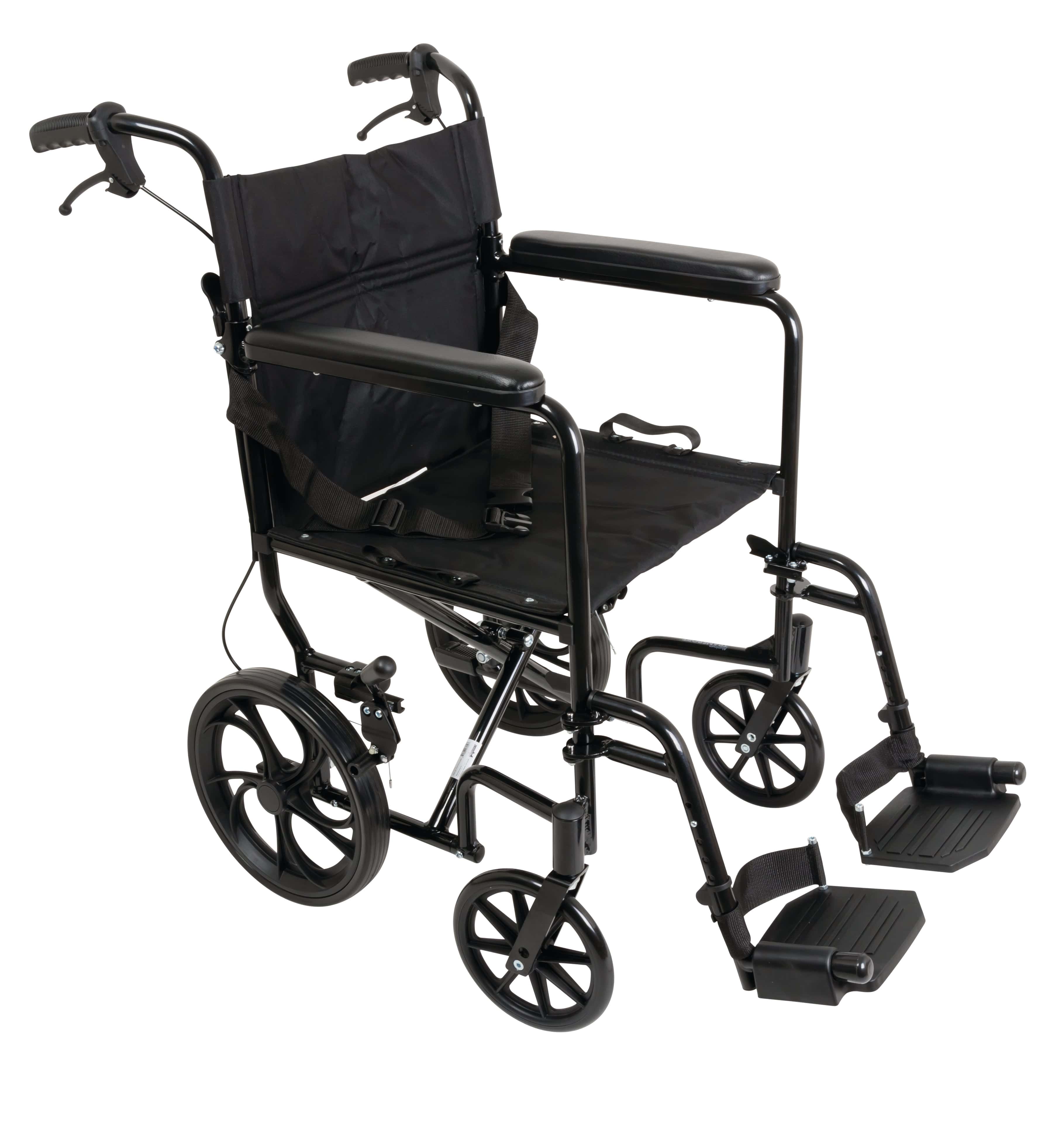 Compass Health Compass Health ProBasics Aluminum Transport Chair with 12-Inch Wheels, TCA191612BK