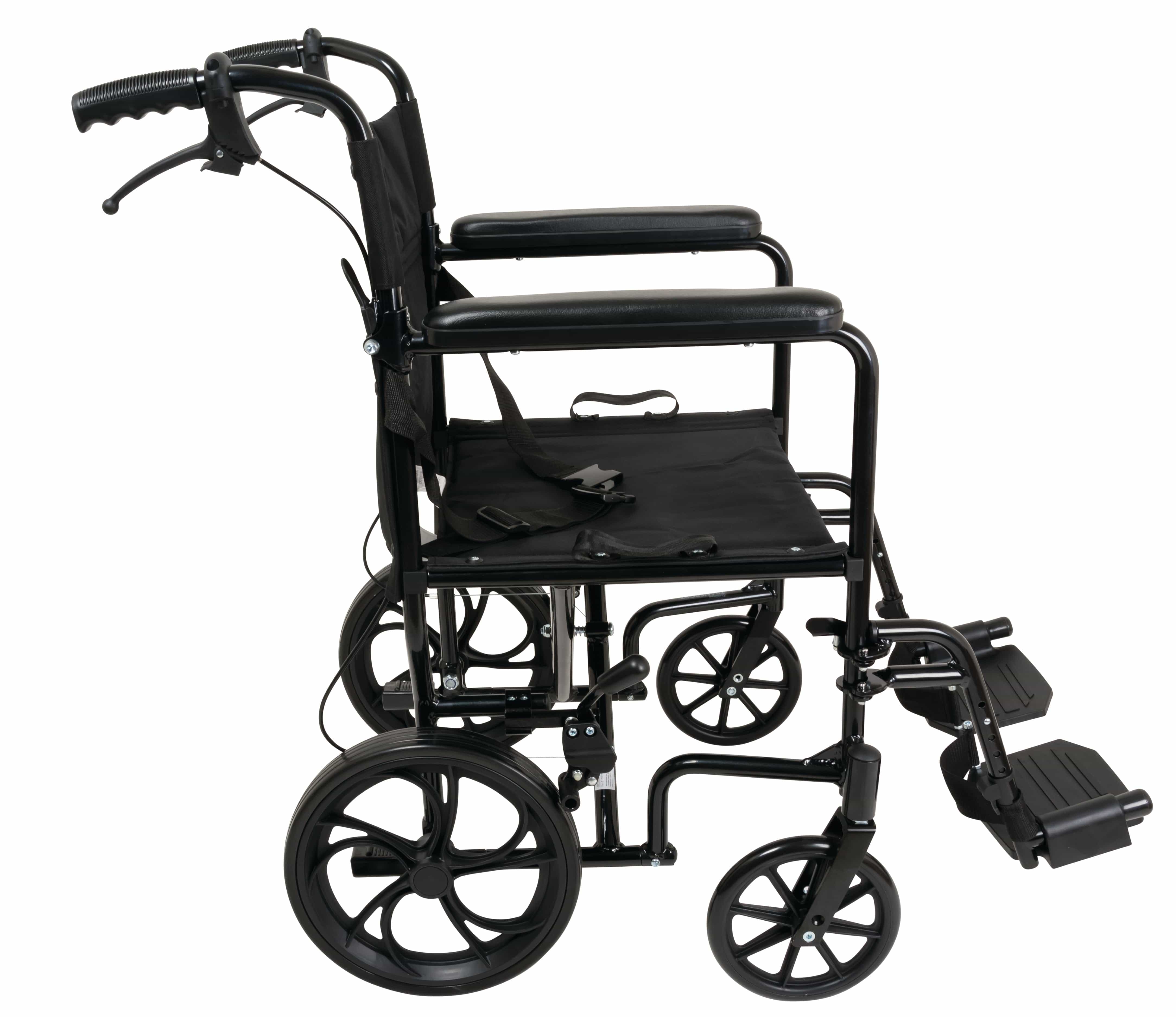 Compass Health Compass Health ProBasics Aluminum Transport Chair with 12-Inch Wheels, TCA191612BK