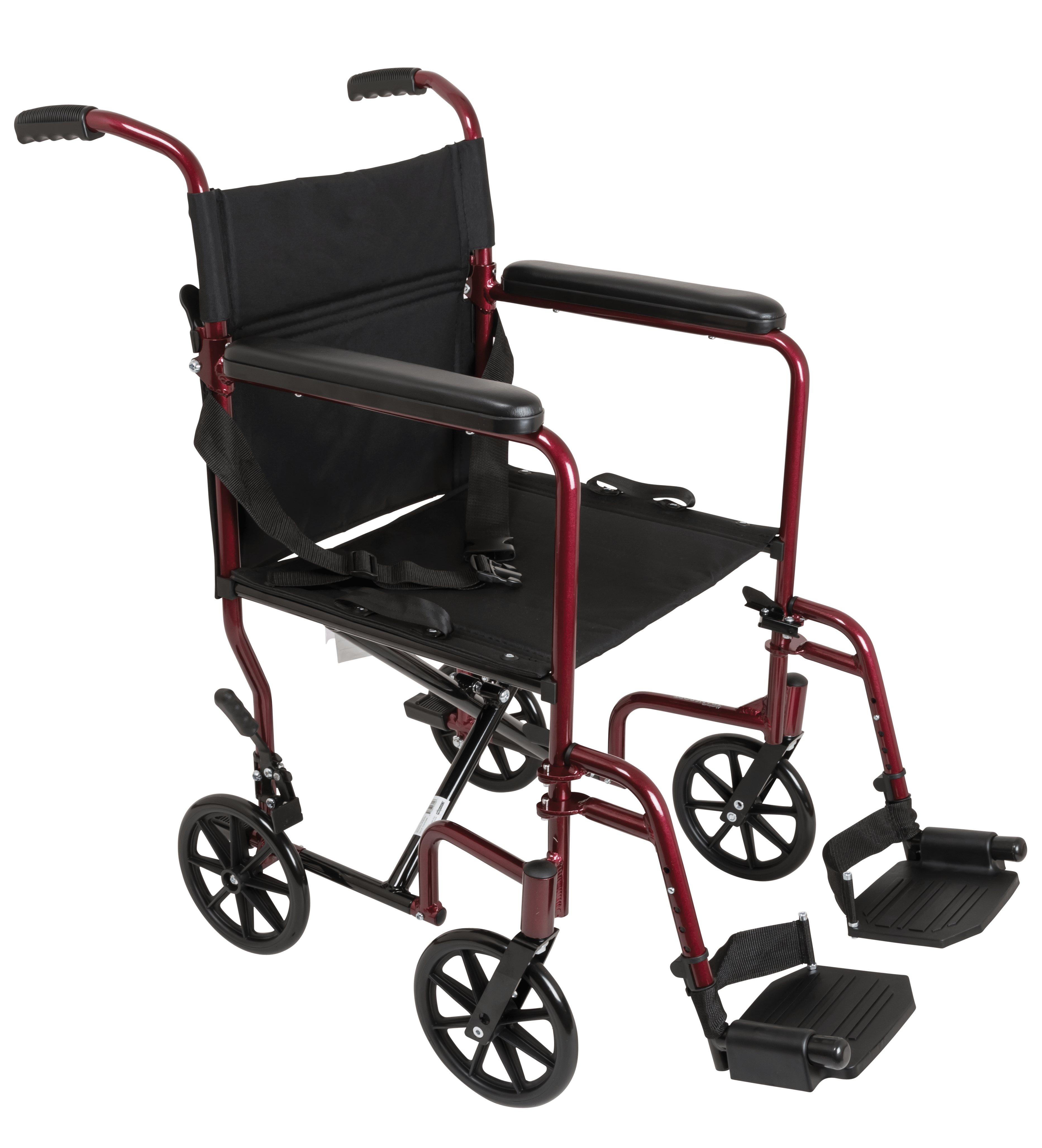 Compass Health Compass Health ProBasics Aluminum Transport Wheelchair, 19-inch, Burgundy TCA1916BG