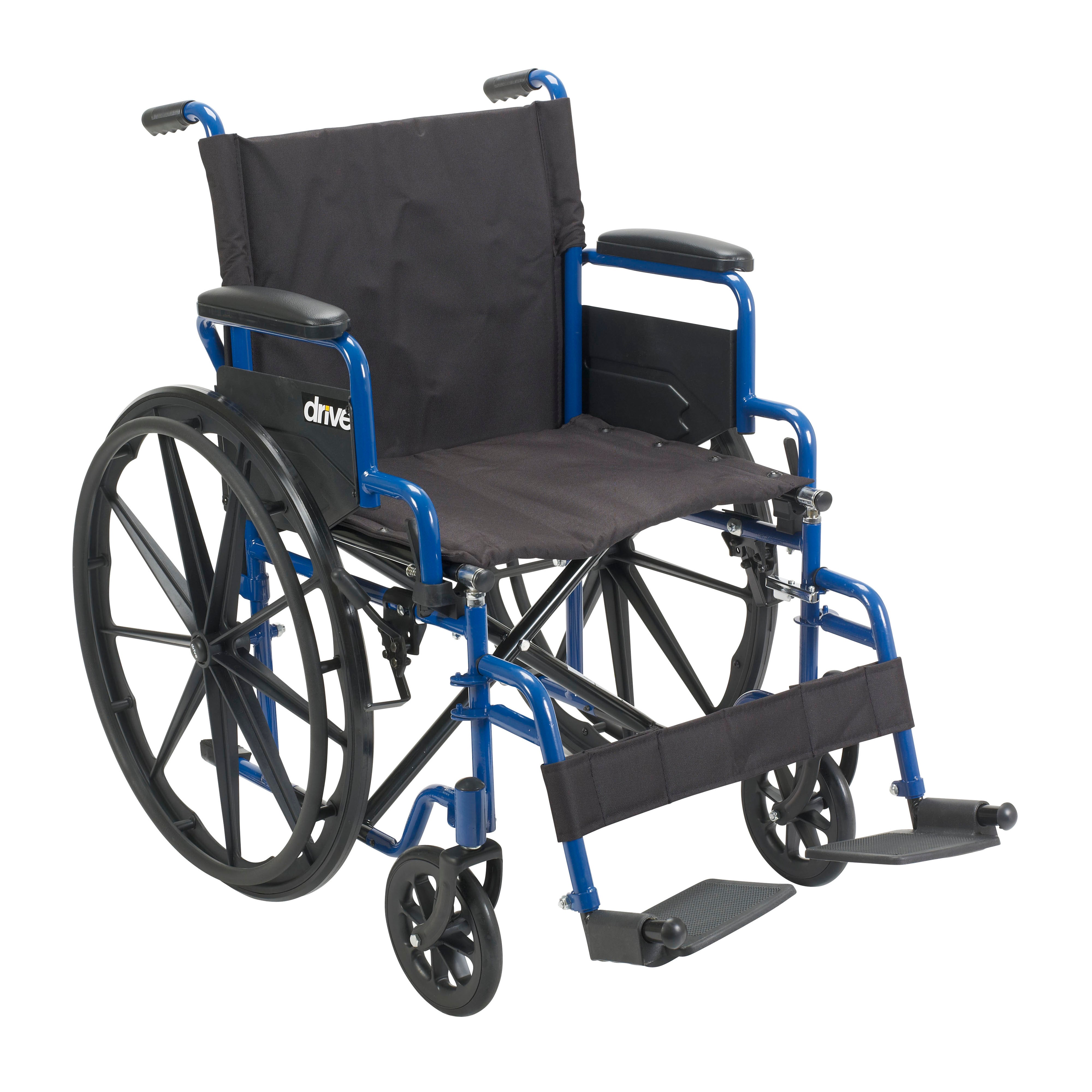 Drive Medical Blue Streak Wheelchair with Flip Back Desk Arms