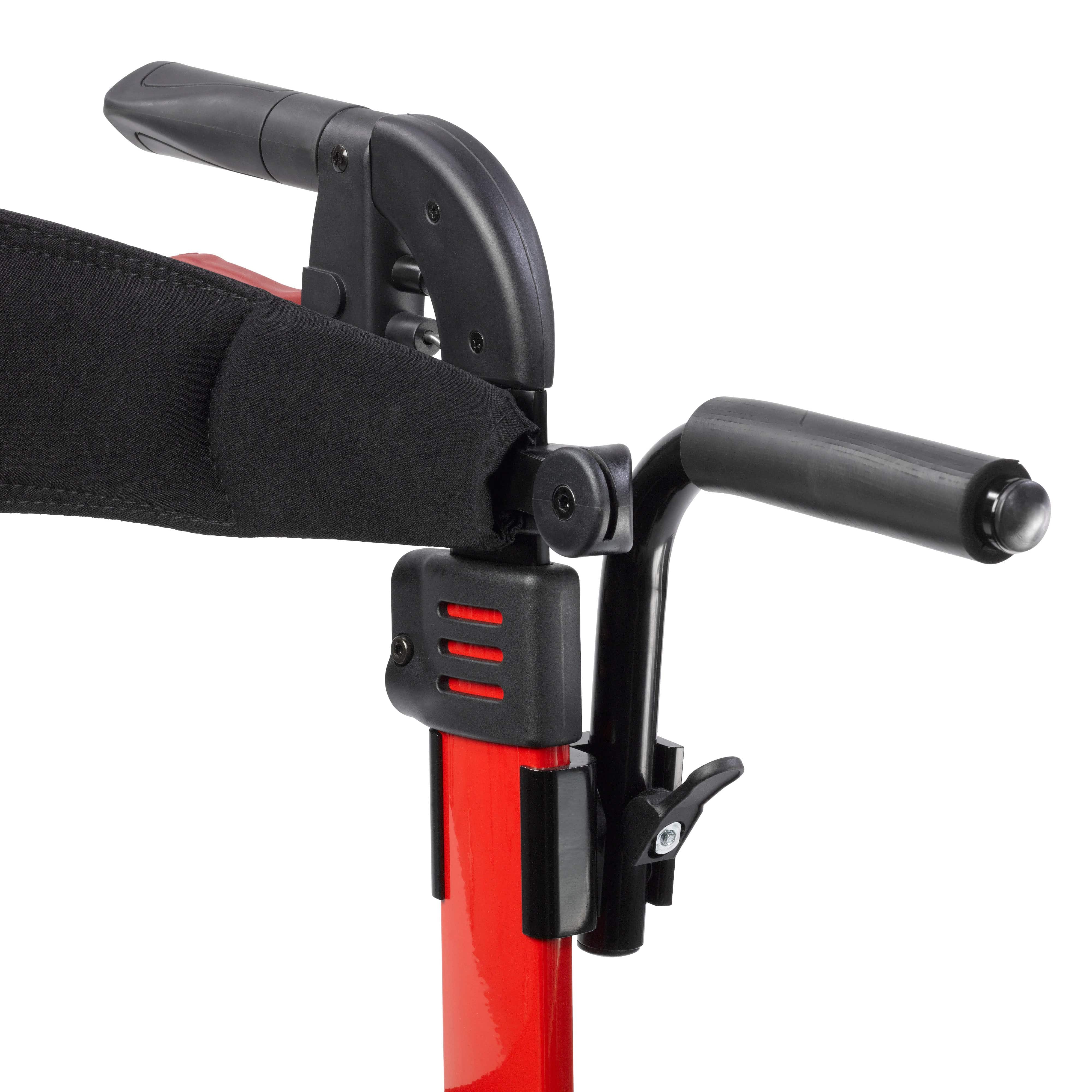 Drive Medical Drive Medical Nitro Duet Dual Function Transport Wheelchair and Rollator Rolling Walker, Red rtl10266dt