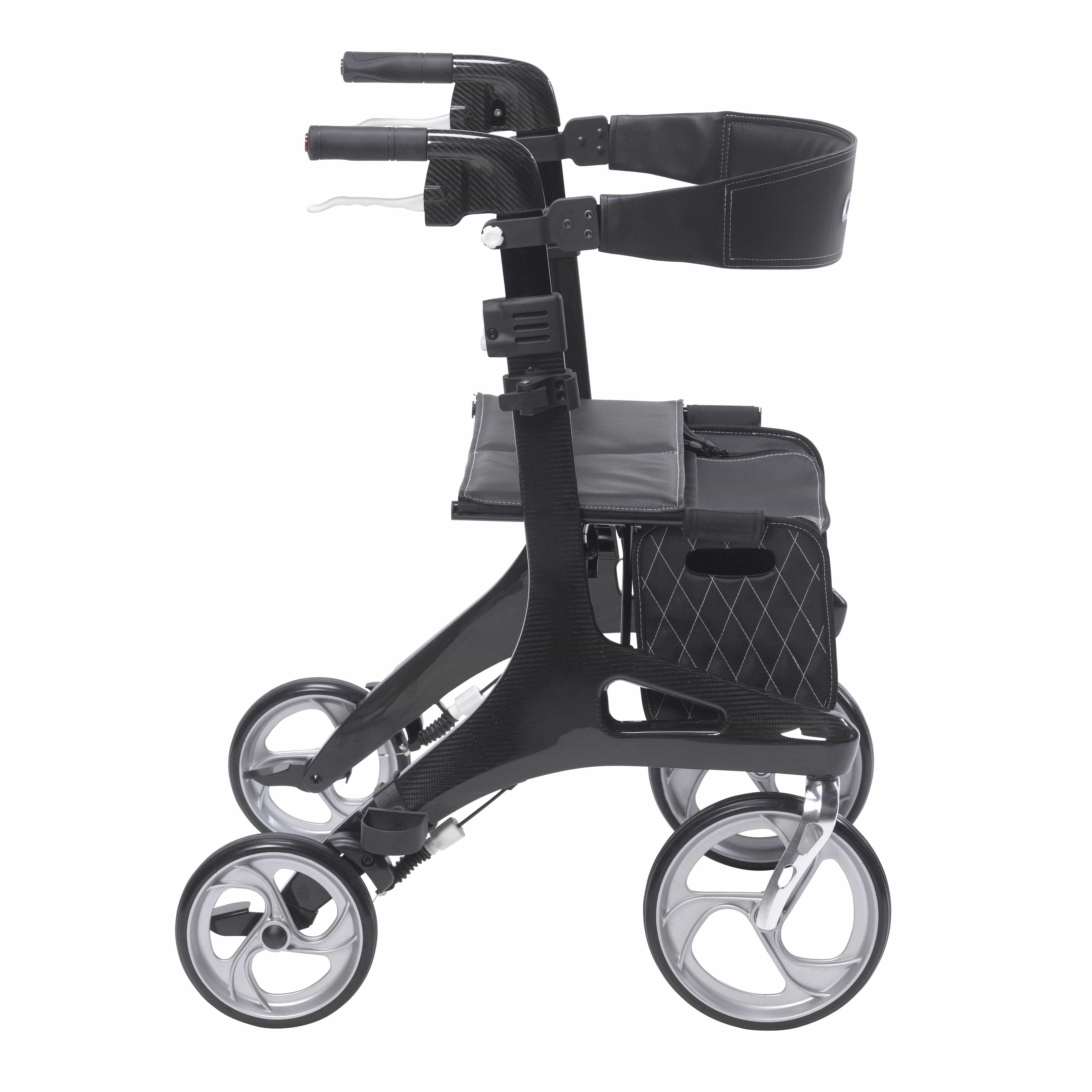 Drive Medical Drive Medical Nitro Elite CF Carbon Fiber Rollator Rolling Walker, Black rtl10266cf