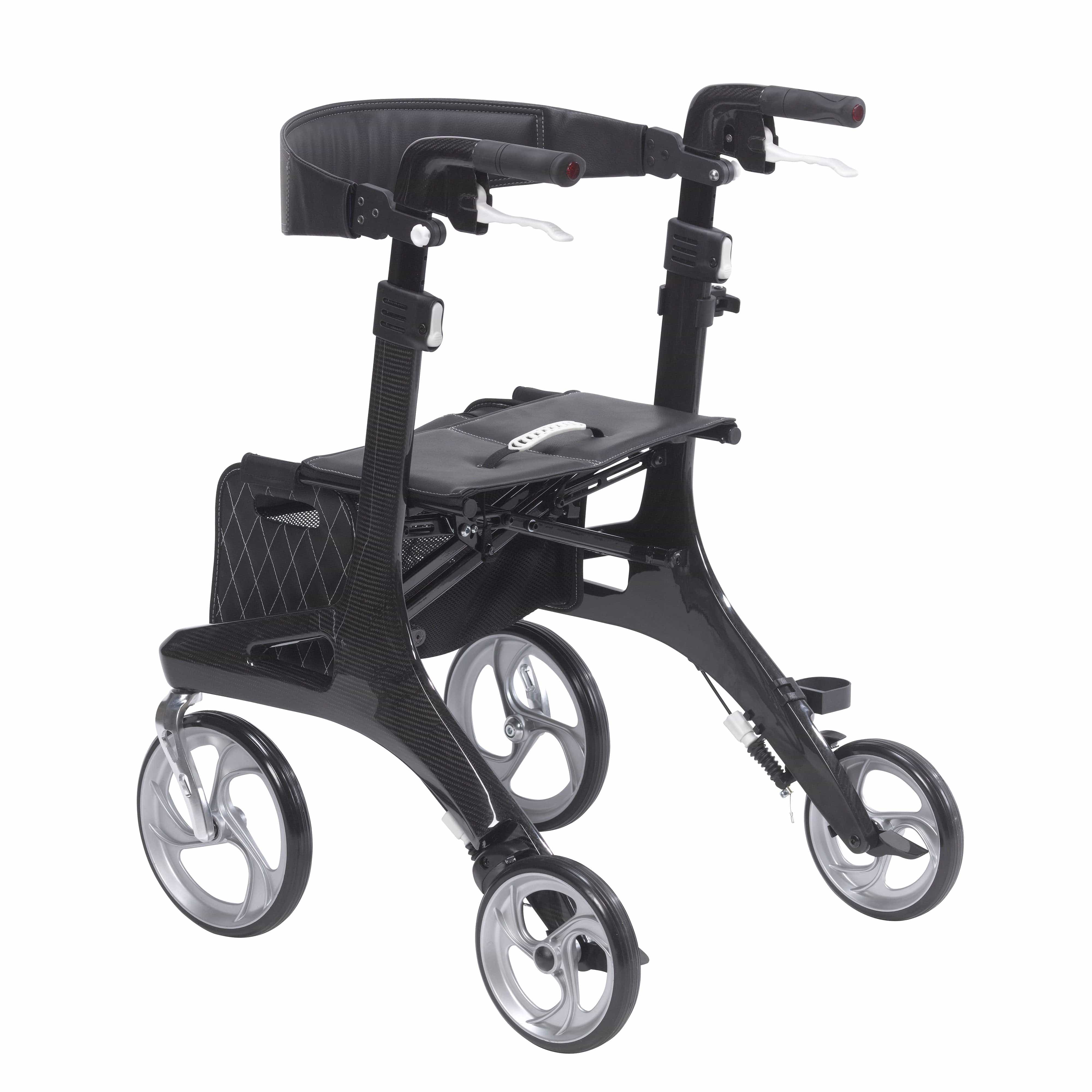 Drive Medical Drive Medical Nitro Elite CF Carbon Fiber Rollator Rolling Walker, Black rtl10266cf