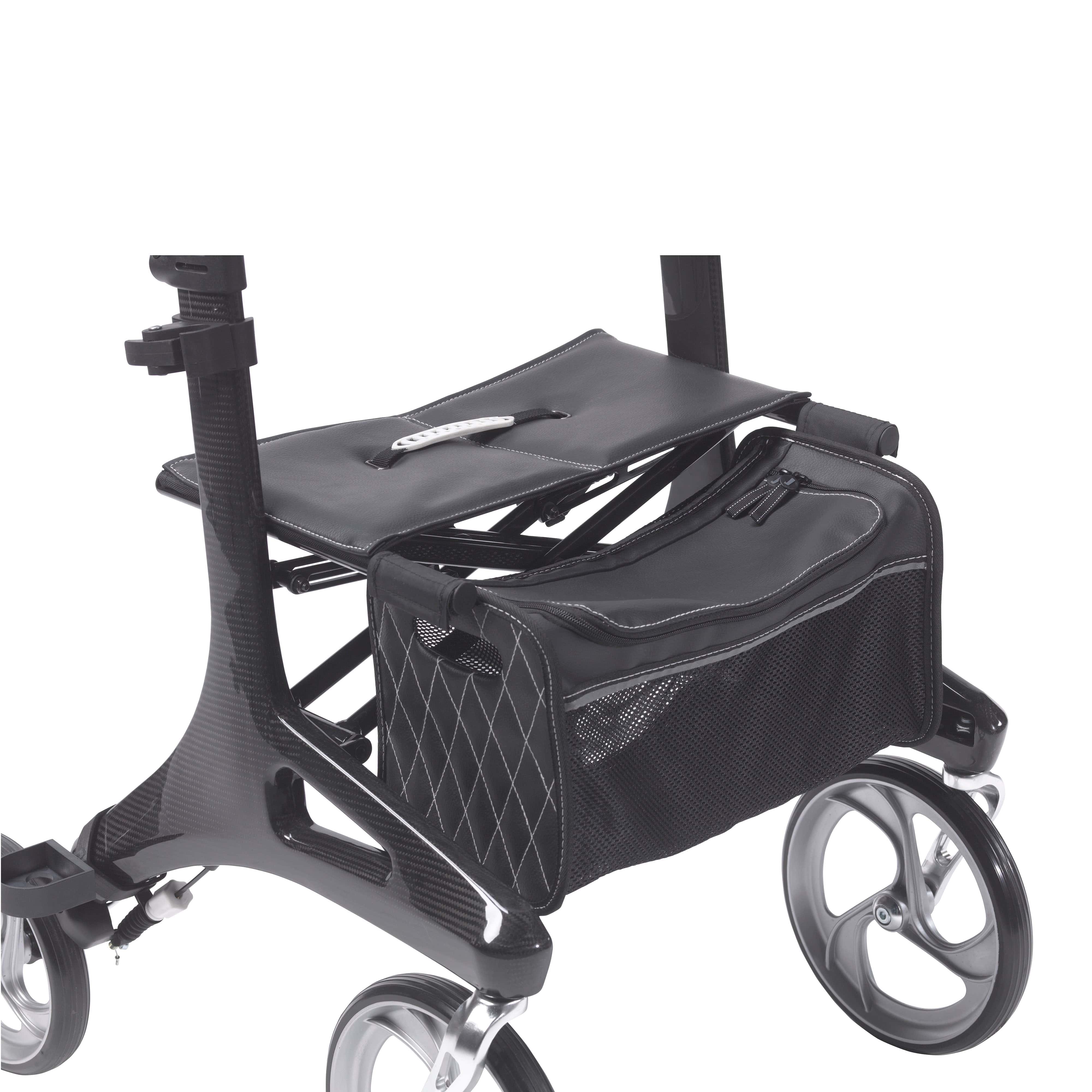 Drive Medical Drive Medical Nitro Elite CF Carbon Fiber Rollator Rolling Walker, Black rtl10266cf