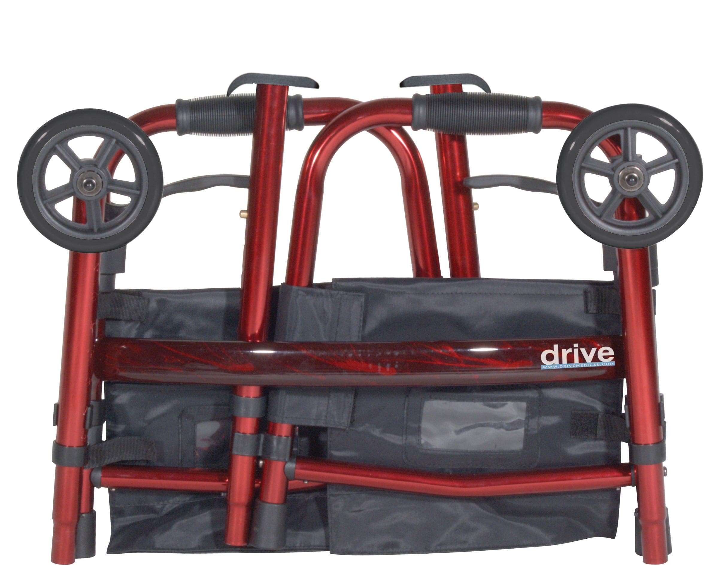 Drive Medical Drive Medical Portable Folding Travel Walker with 5" Wheels and Fold up Legs rtl10263kdr