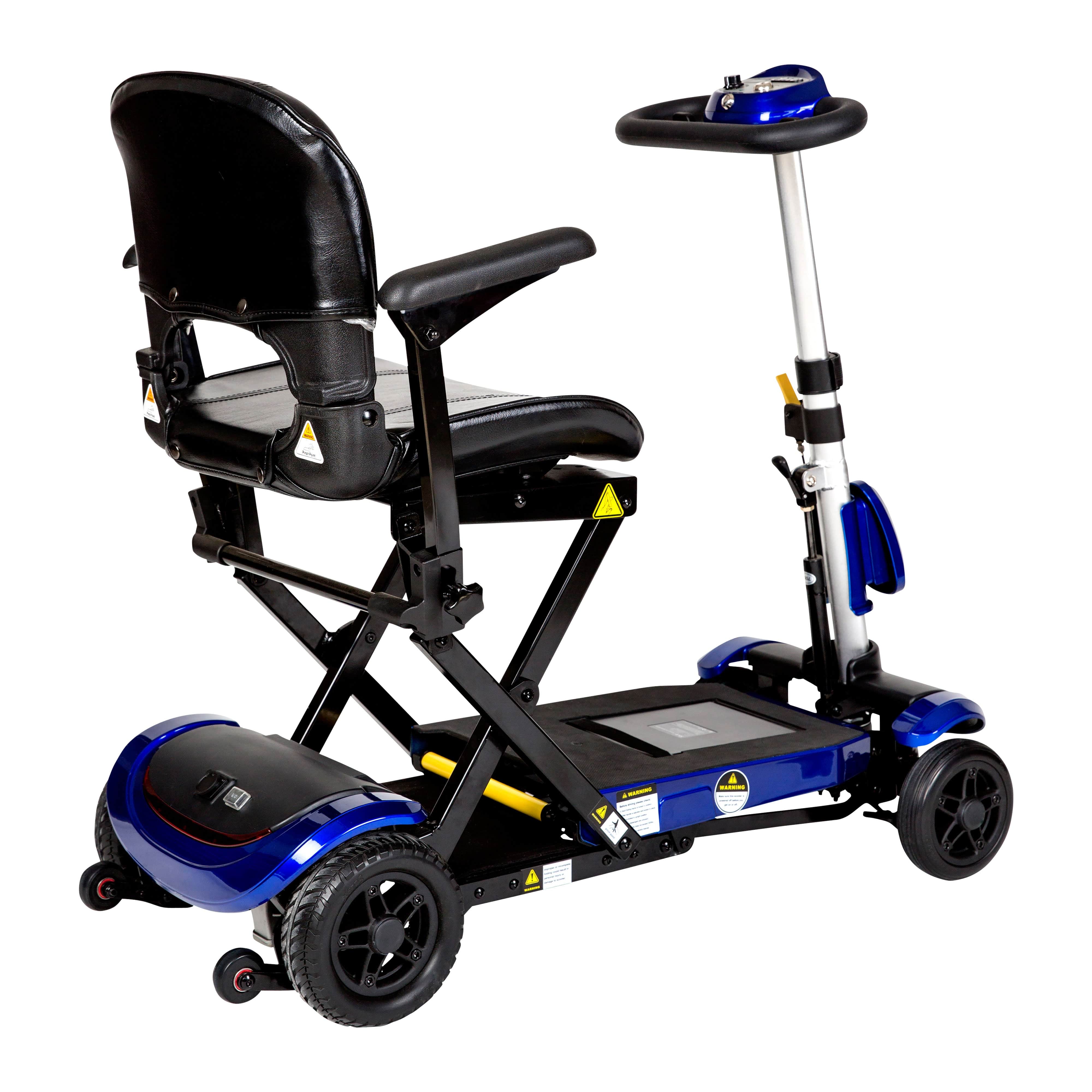 Drive Medical Drive Medical ZooMe Auto-Flex Folding Travel Scooter, Blue flex-auto