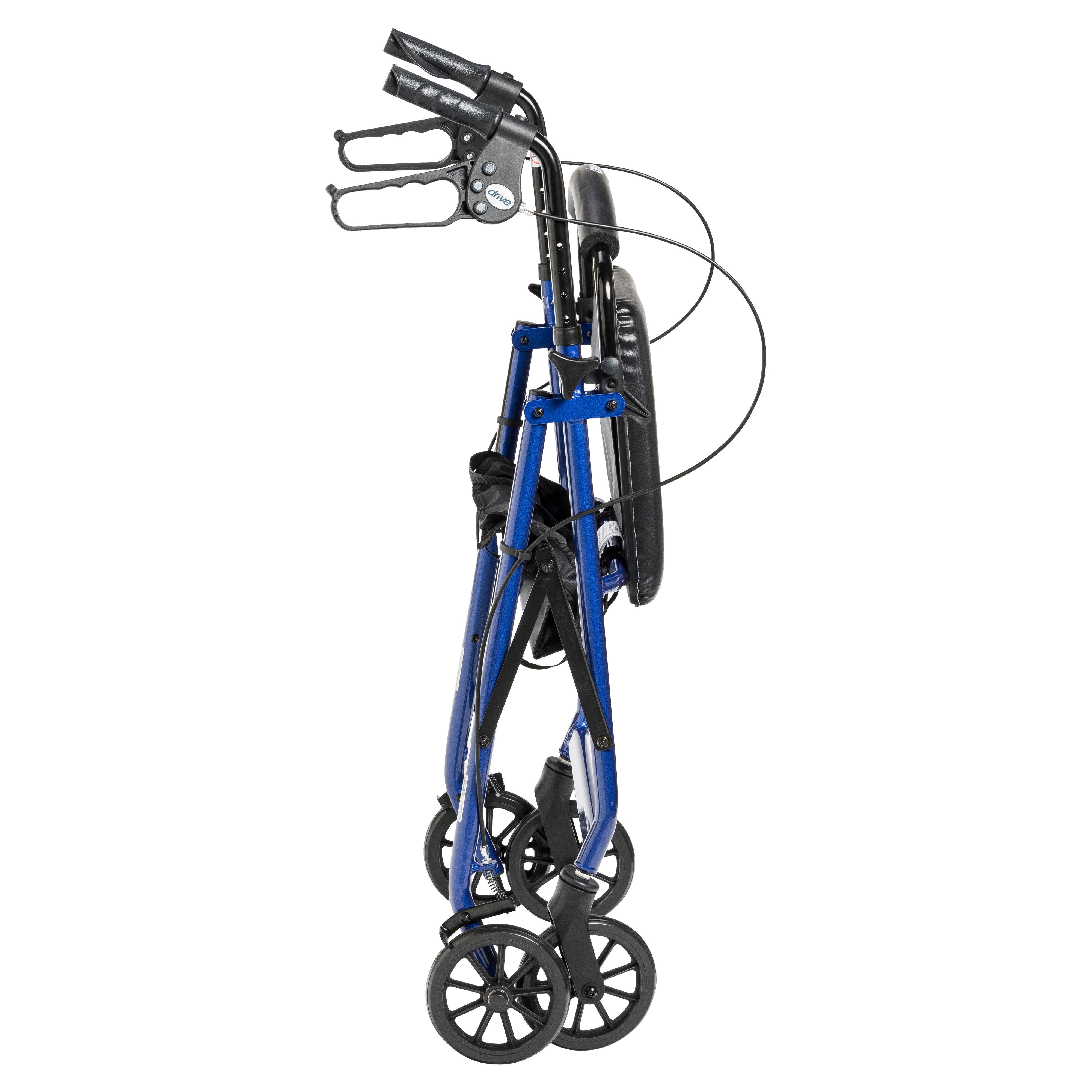 Drive Medical Rollator Rolling Walker with 6" Wheels, Fold Up Removable Back Support and Padded Seat