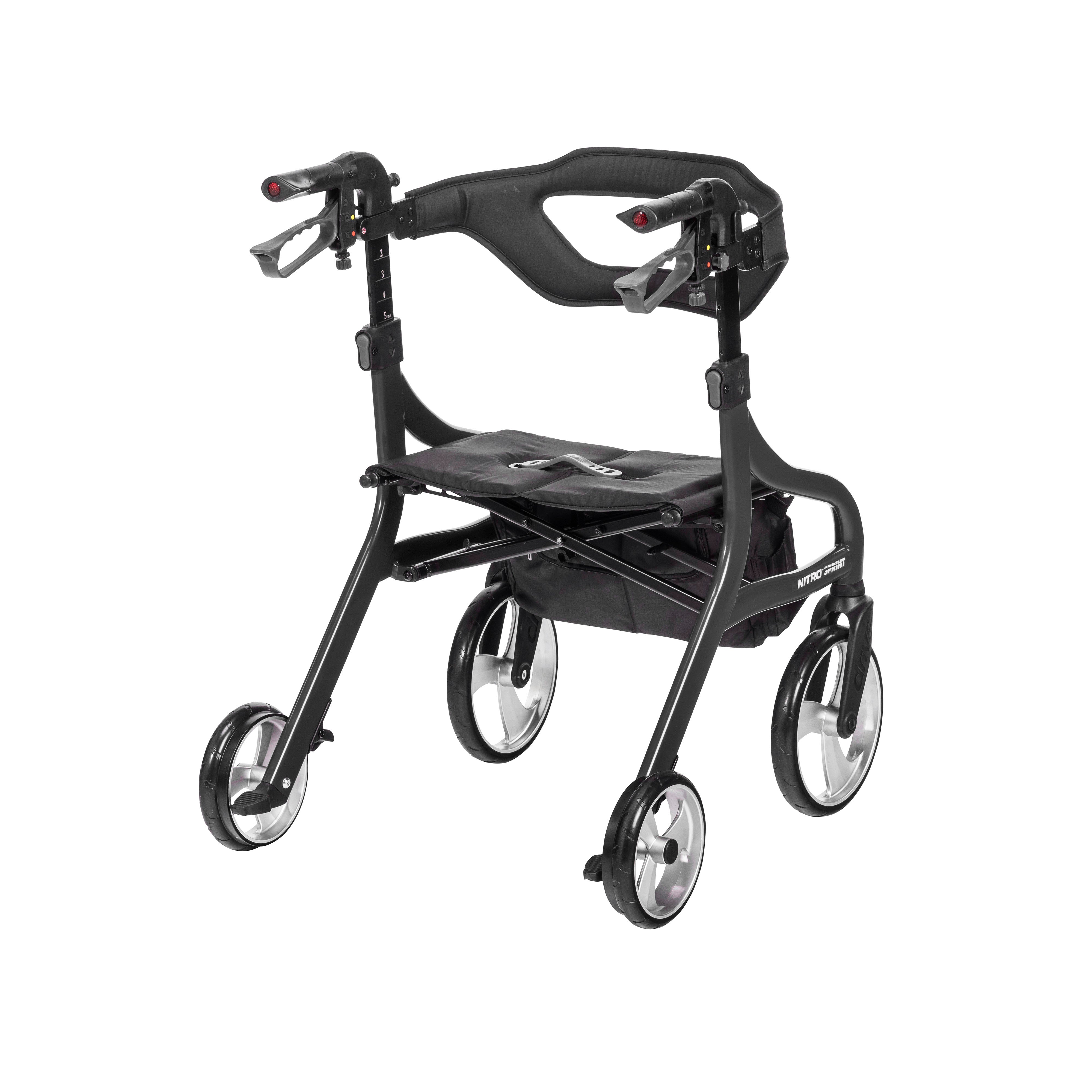Drive Medical Nitro Sprint Rollator Rolling Walker, Hemi Height