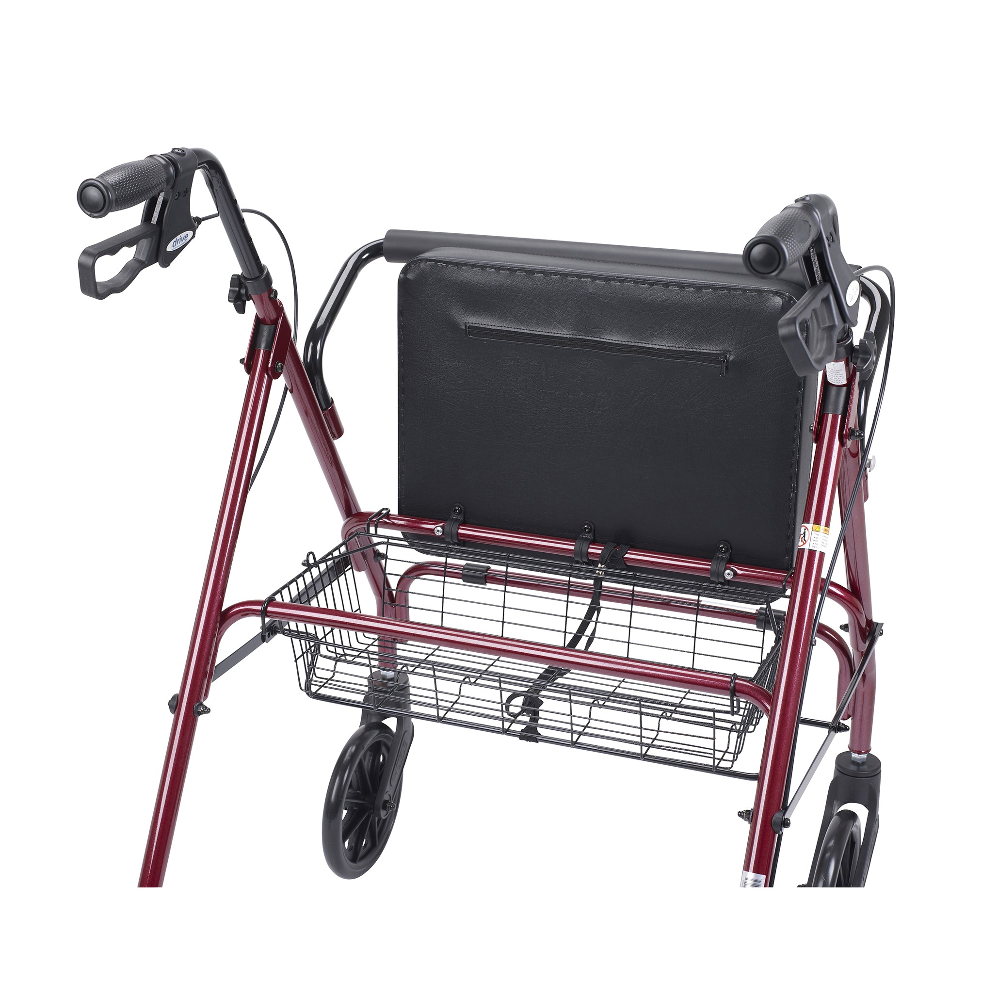 Drive Medical Heavy Duty Bariatric Rollator Rolling Walker with Large Padded Seat