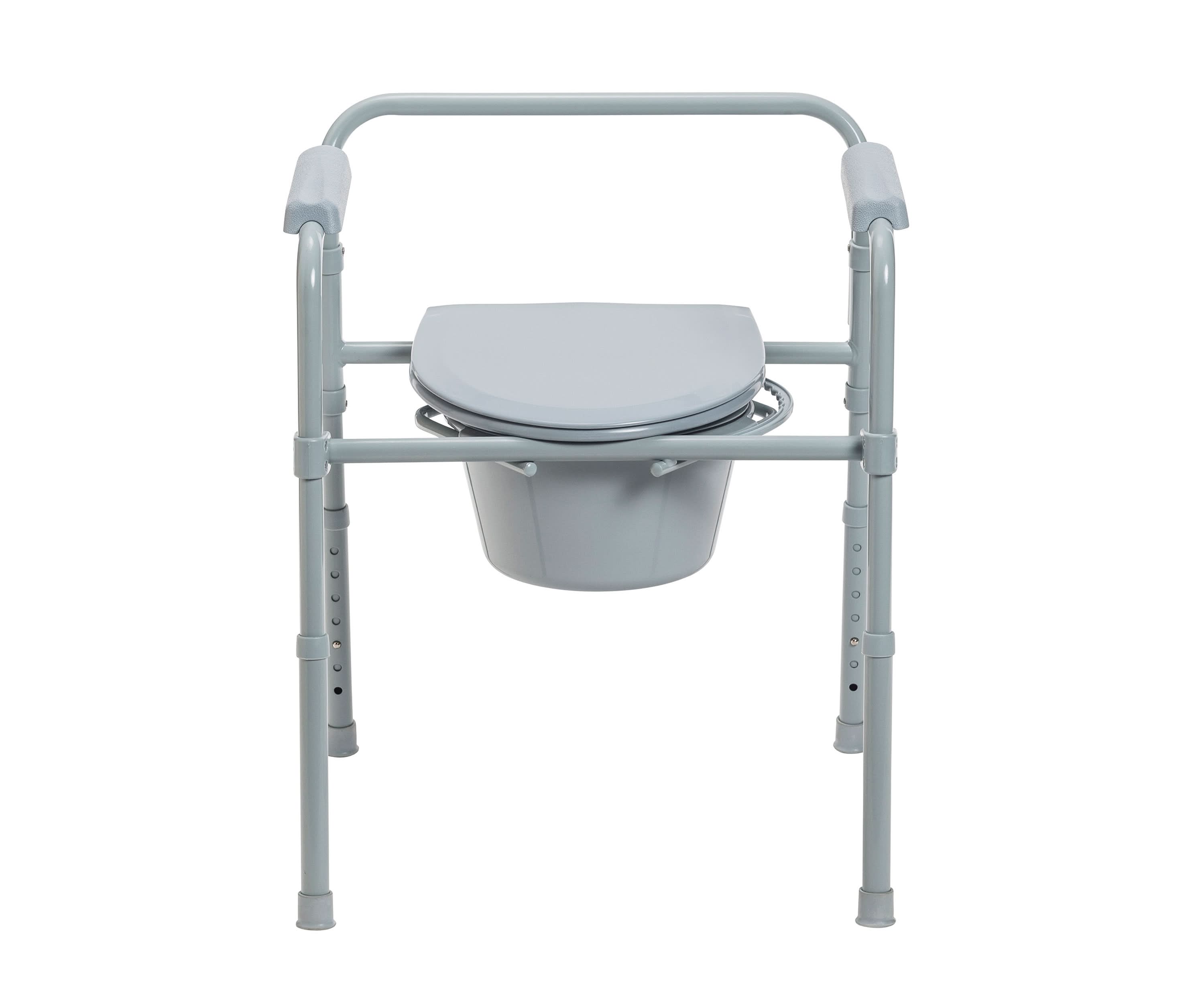 Drive Medical Steel Folding Deep Seat Bedside Commode