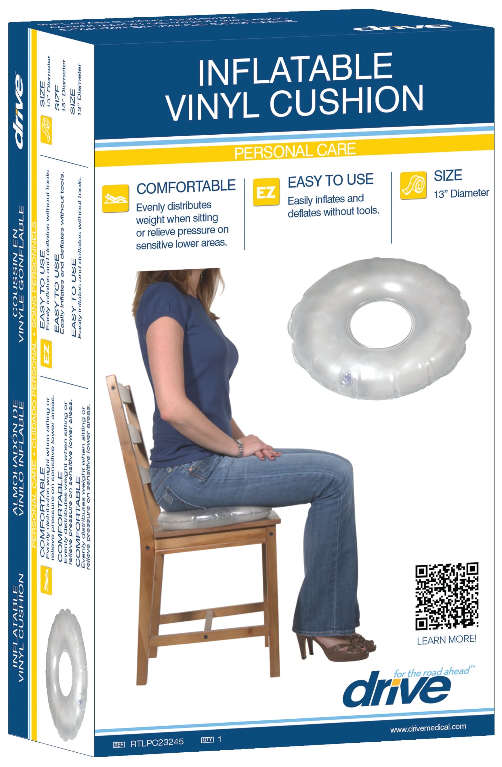 Drive Medical Inflatable Vinyl Ring Cushion