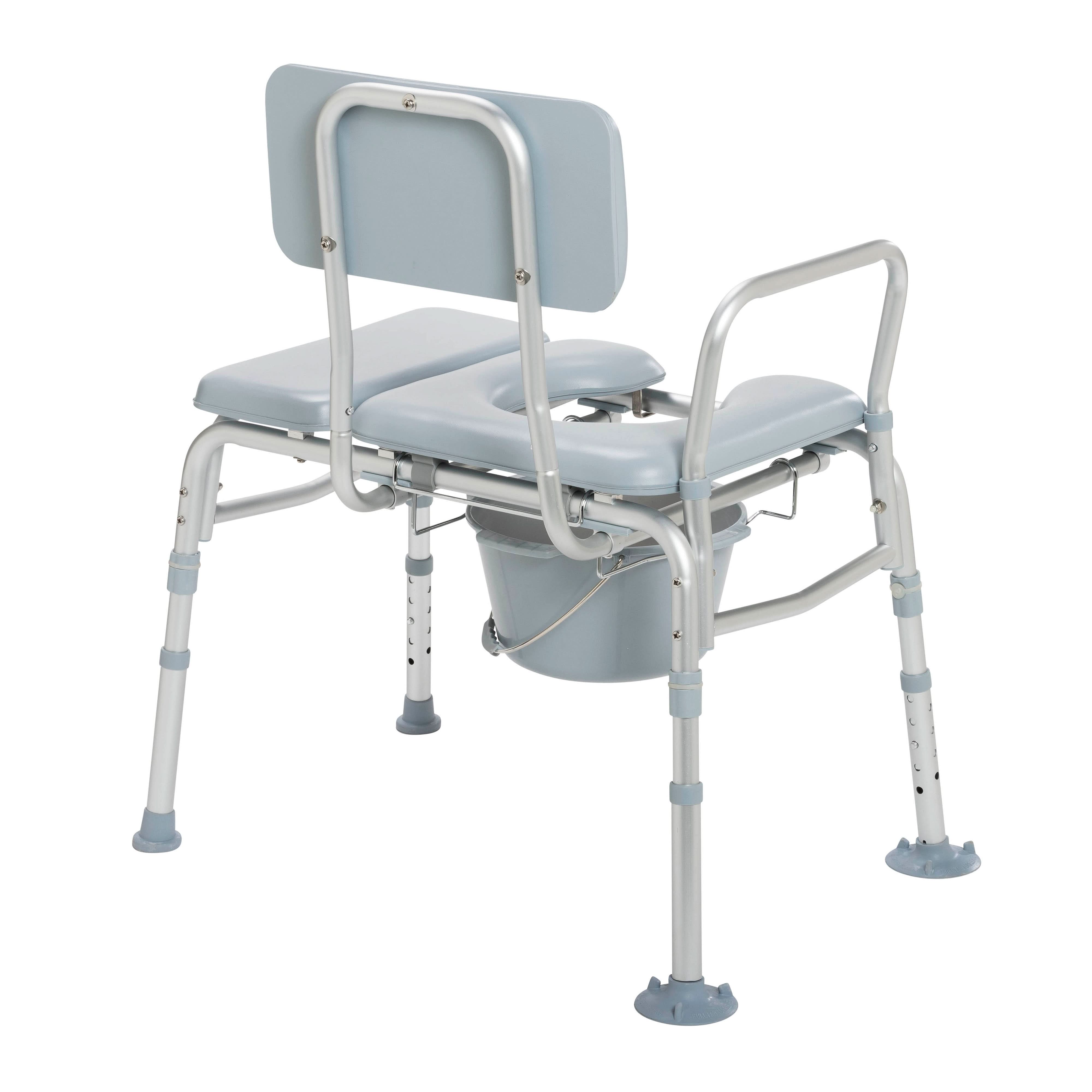 Drive Medical Padded Seat Transfer Bench with Commode Opening