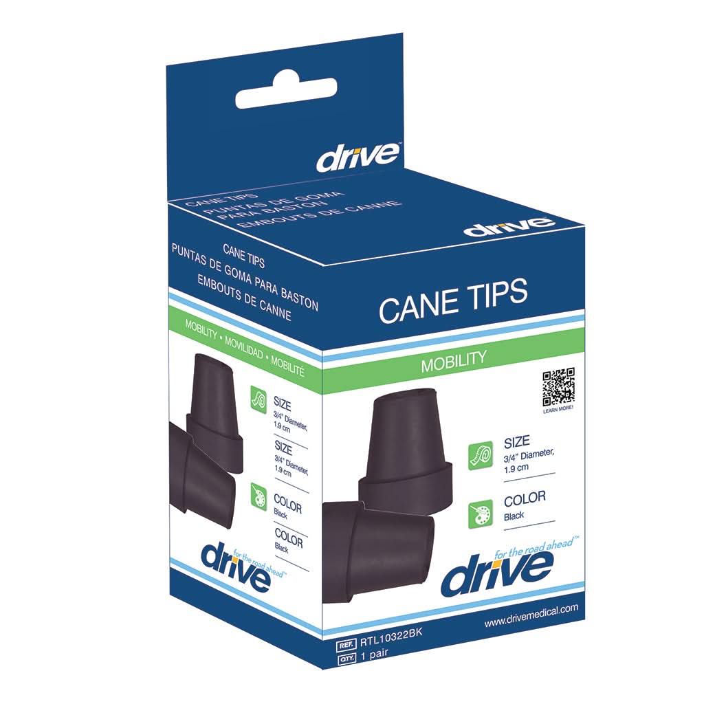 Drive Medical Replacement Cane Tip, 3/4" Diameter