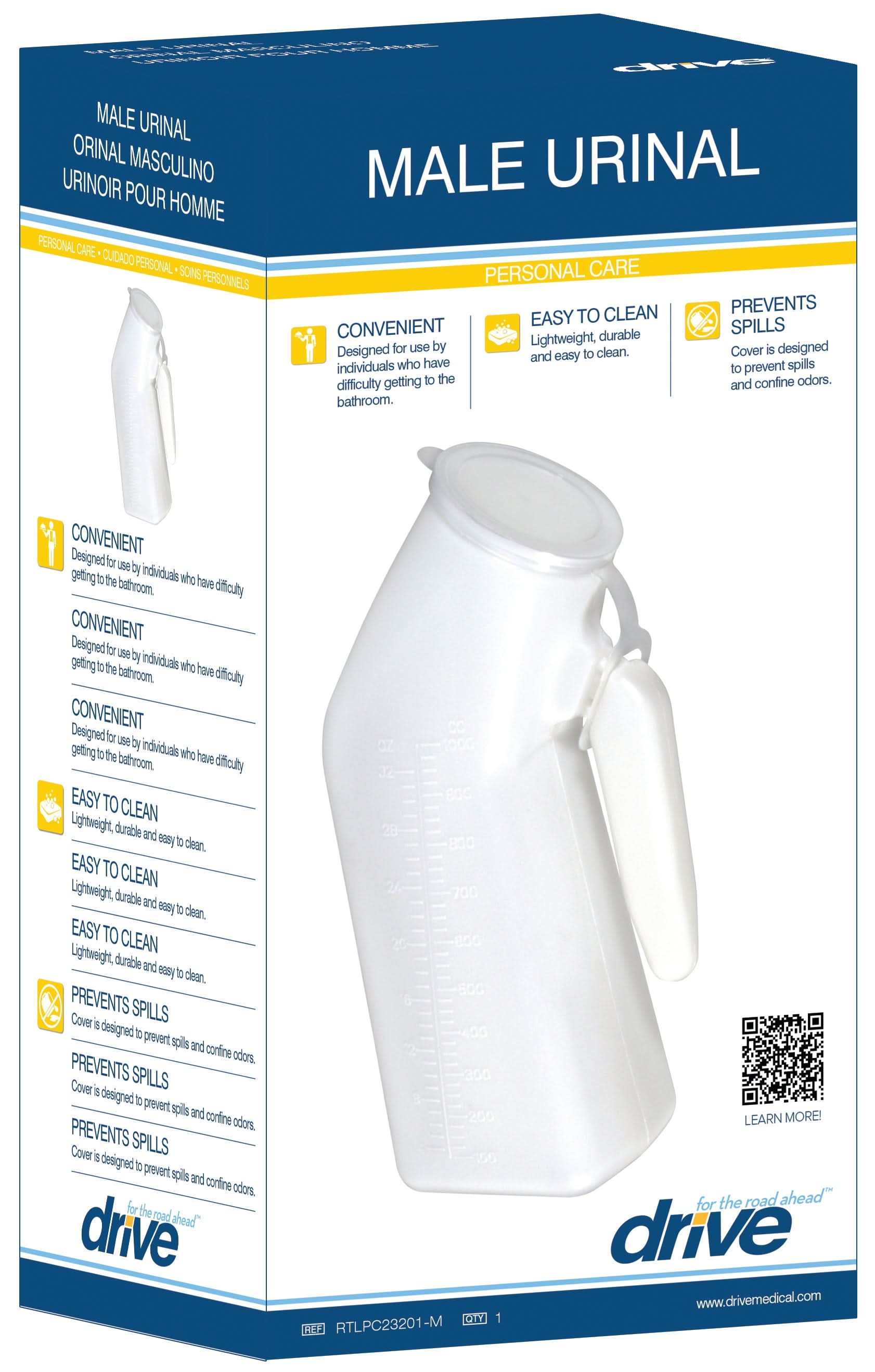 Drive Medical Lifestyle Incontinence Aid Male Urinal