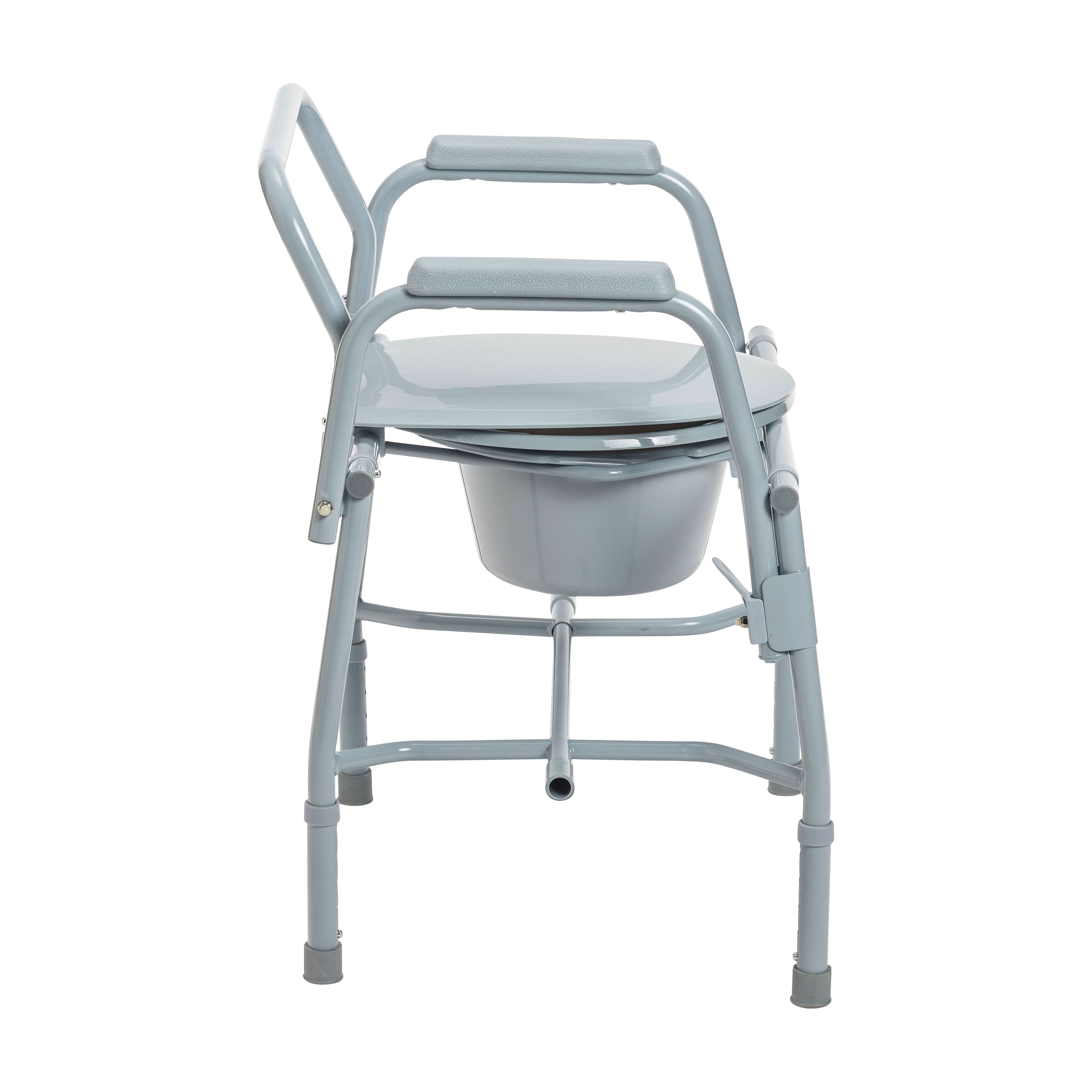 Drive Medical Steel Drop Arm Bedside Commode with Padded Arms