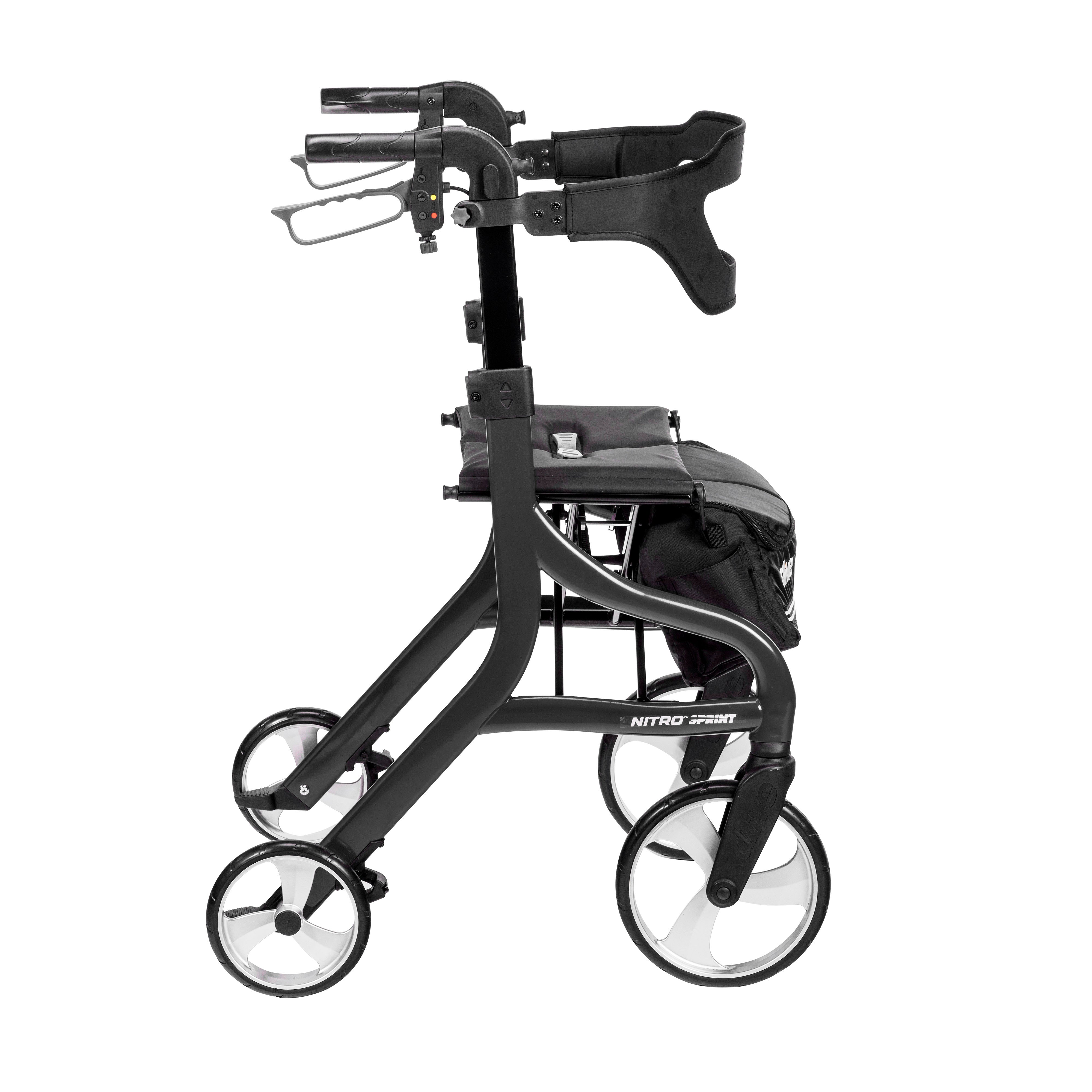 Drive Medical Nitro Sprint Rollator Rolling Walker, Tall