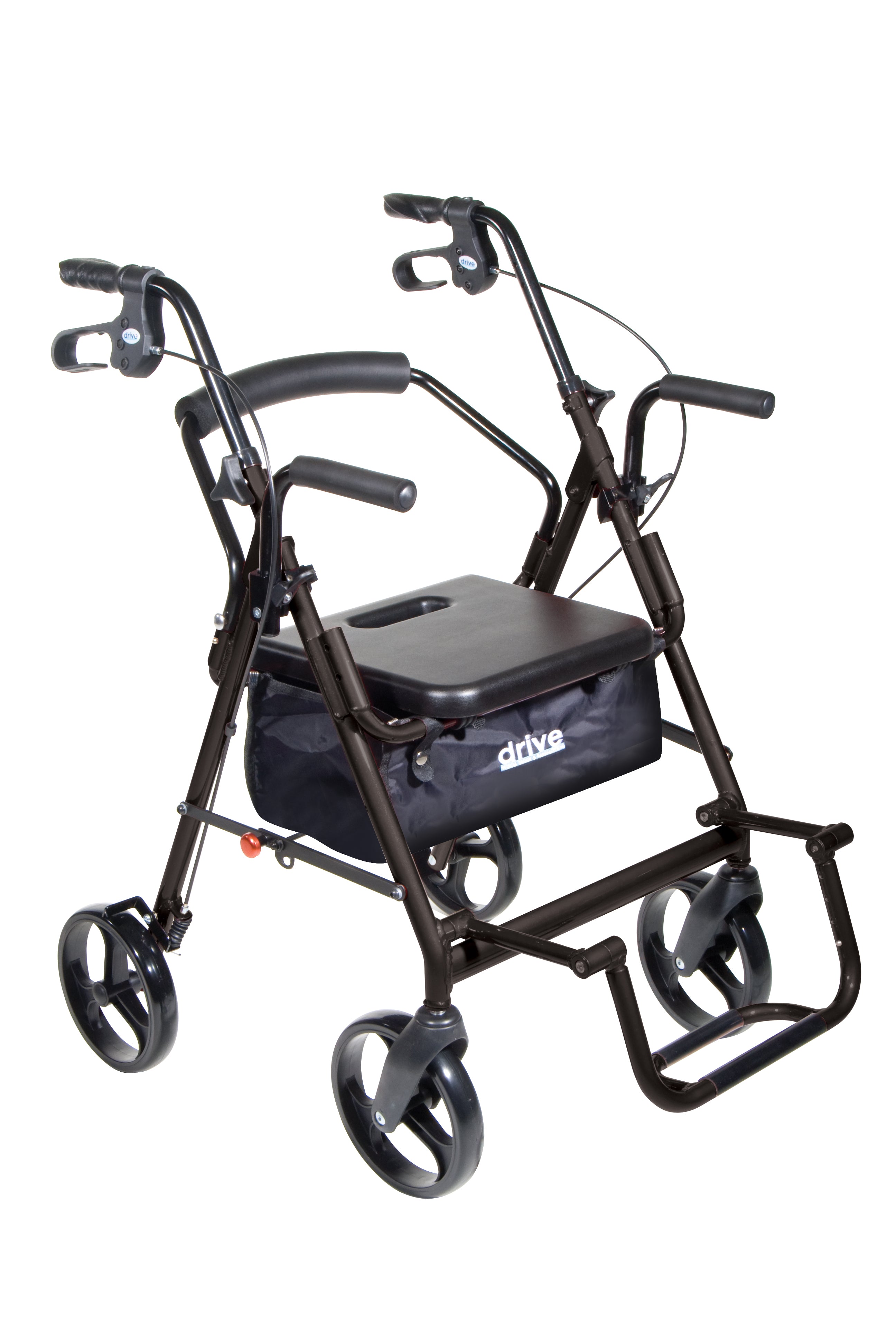 Drive Medical Duet Dual Function Transport Wheelchair Rollator Rolling Walker