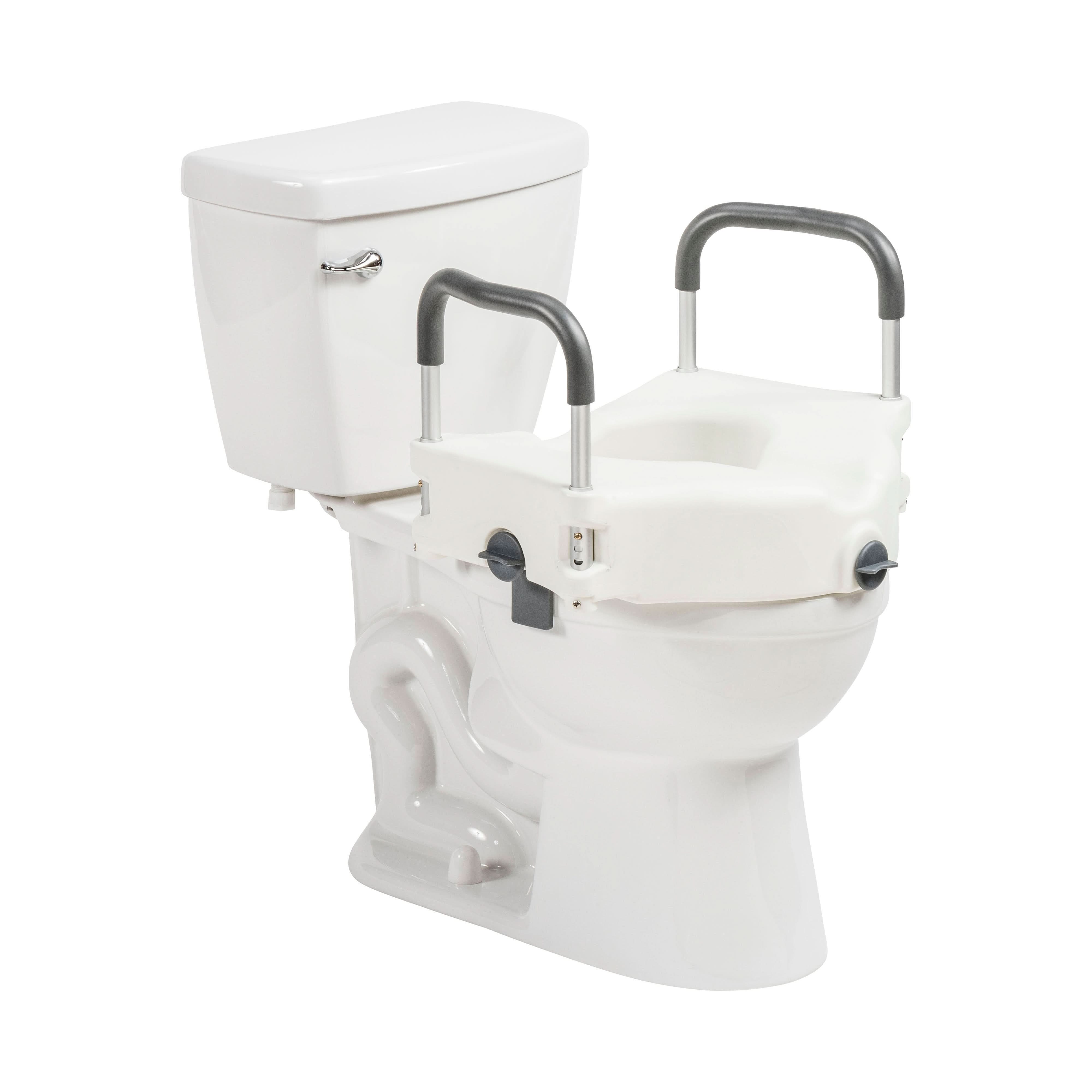 Drive Medical PreserveTech Secure Lock Raised Toilet Seat, 5" Height