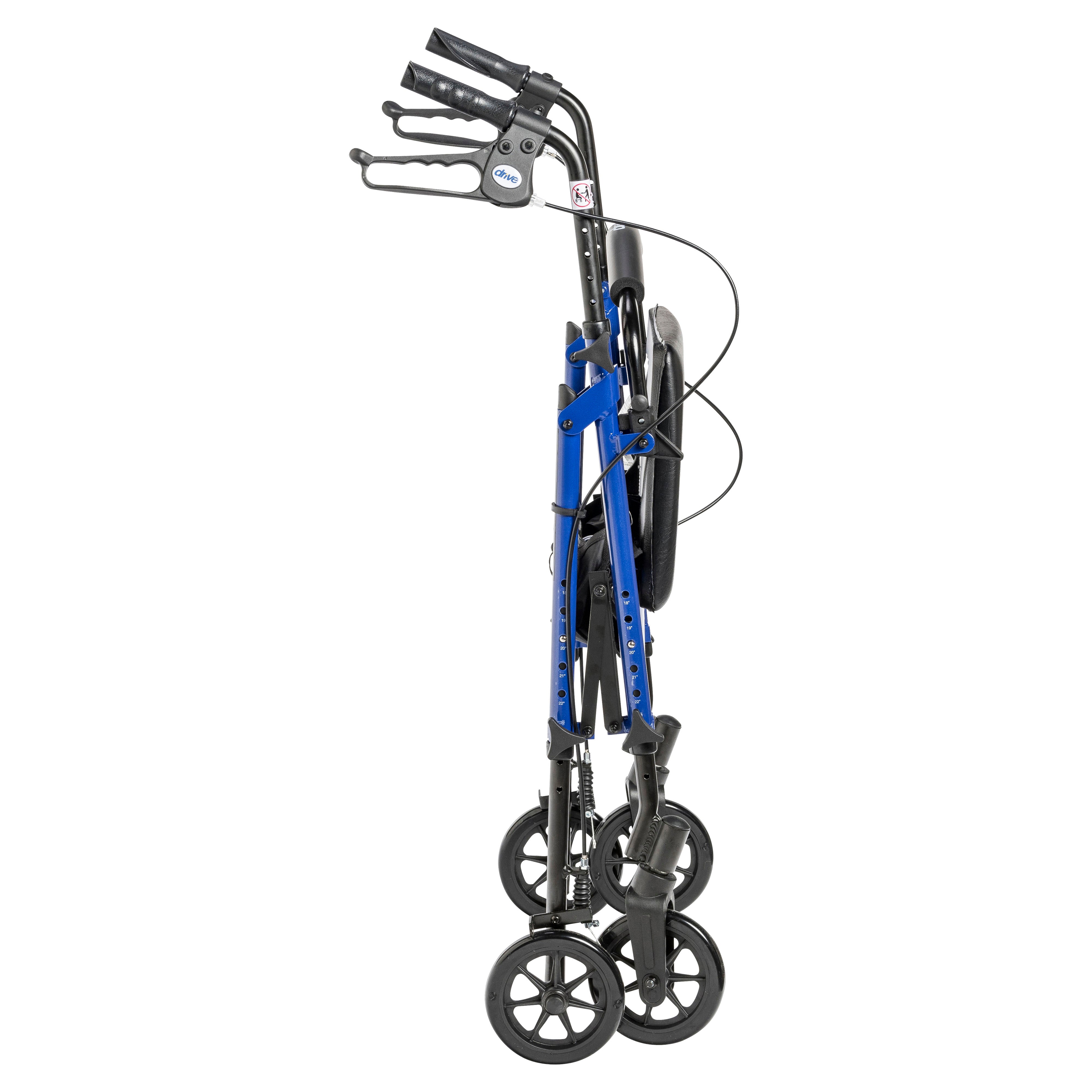 Drive Medical Adjustable Height Rollator Rolling Walker with 6" Wheels