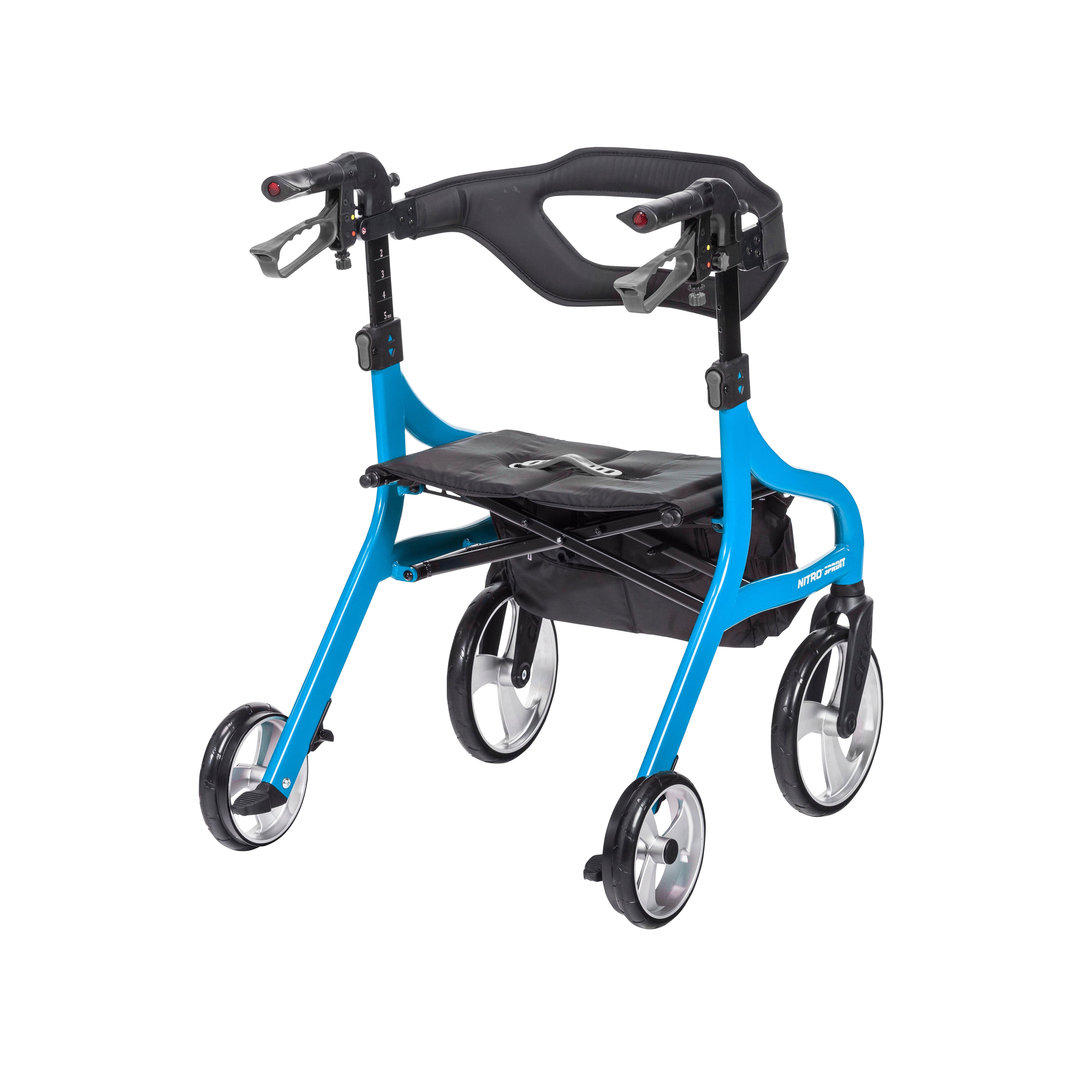 Drive Medical Nitro Sprint Rollator Rolling Walker, Hemi Height