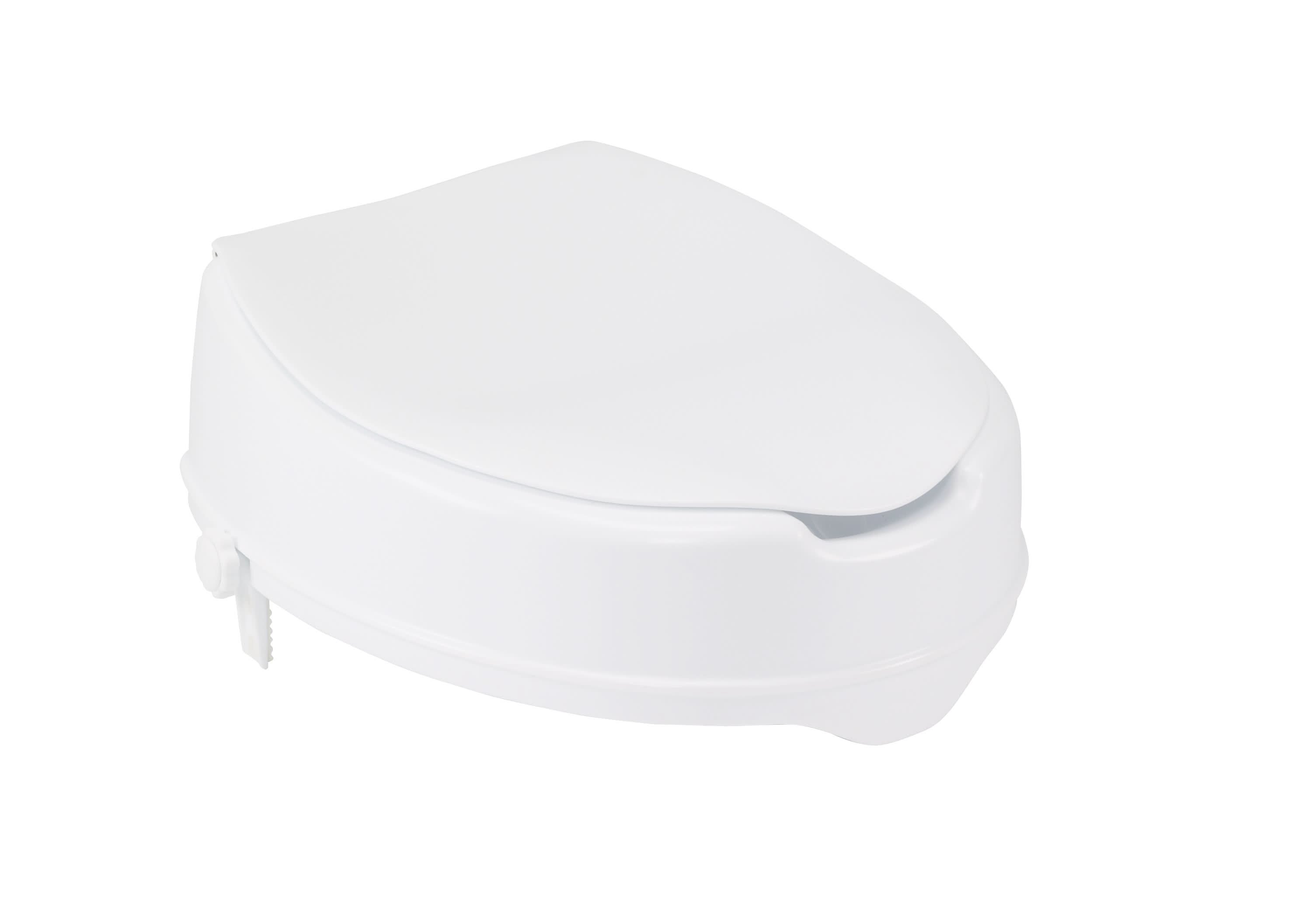 Drive Medical Raised Toilet Seat with Lock and Lid, Standard Seat