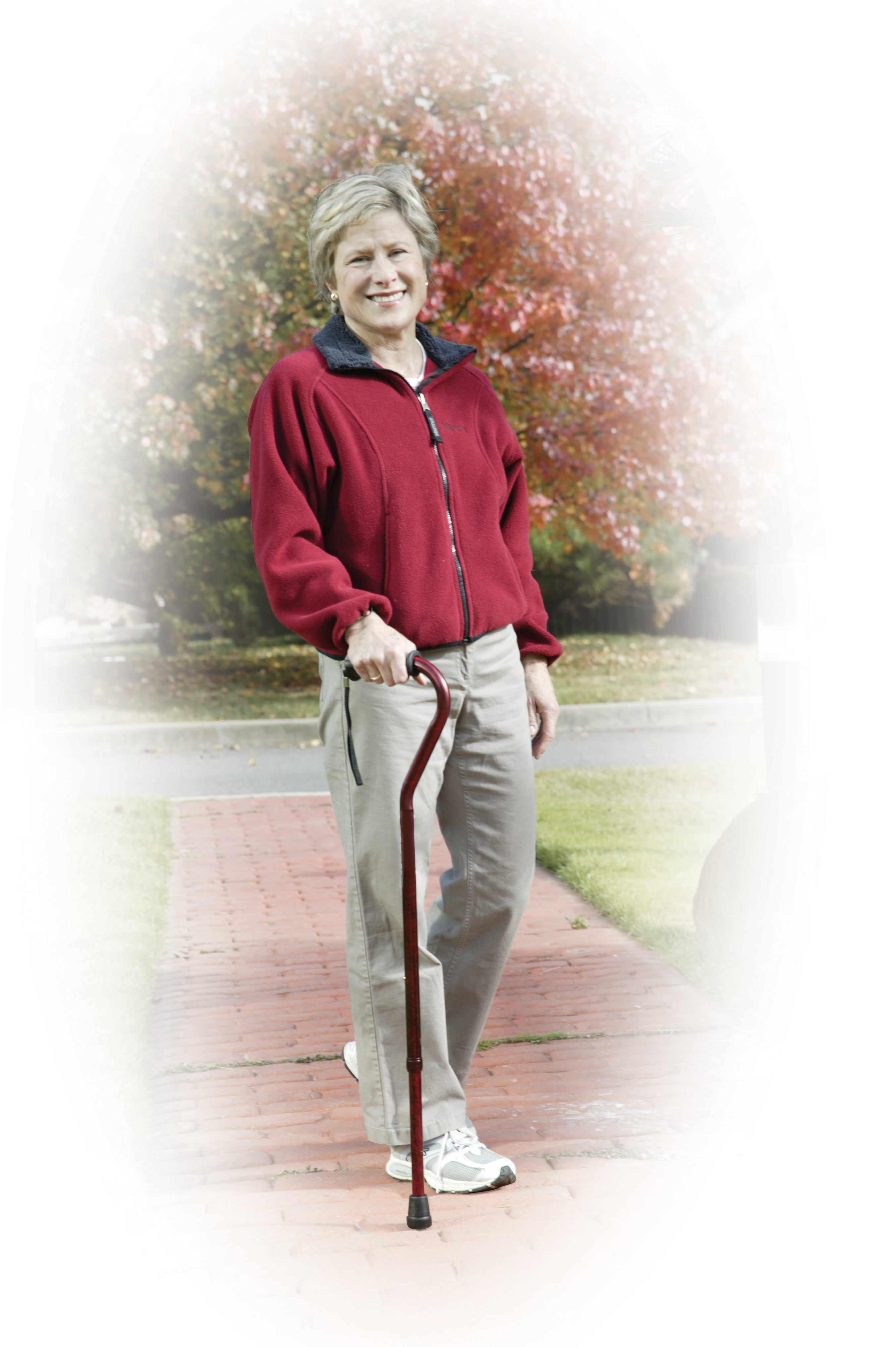 Drive Medical Adjustable Height Offset Handle Cane with Gel Hand Grip