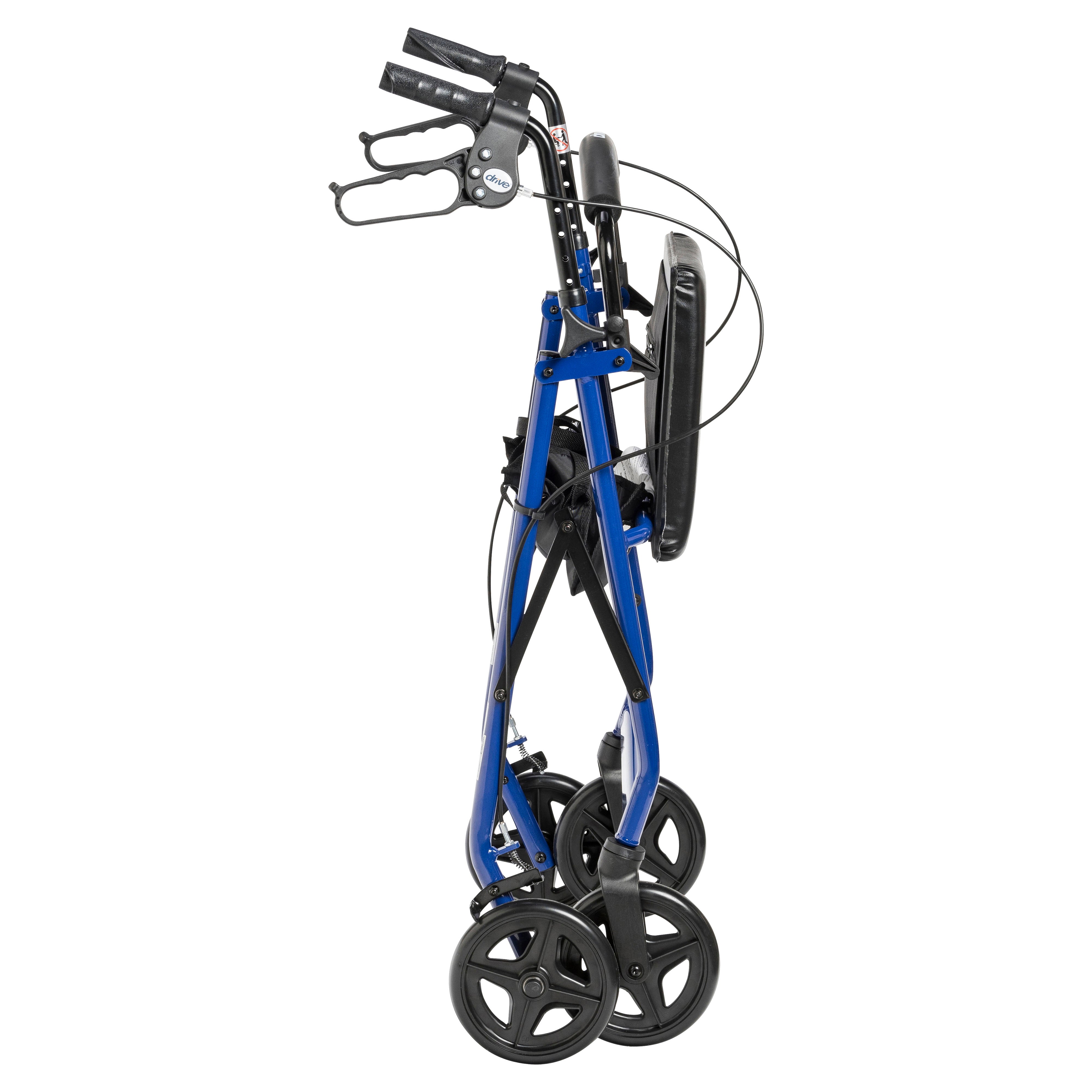 Drive Medical Aluminum Rollator Rolling Walker with Fold Up and Removable Back Support and Padded Seat