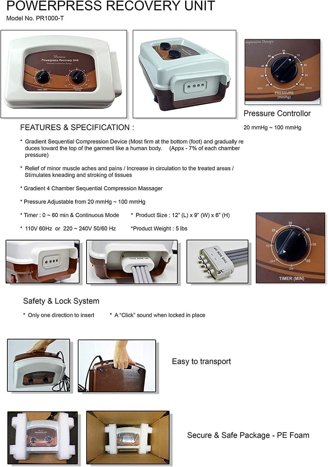 AIR1000 Neomedic Recovery Boots Compression Leg Massage System Full leg