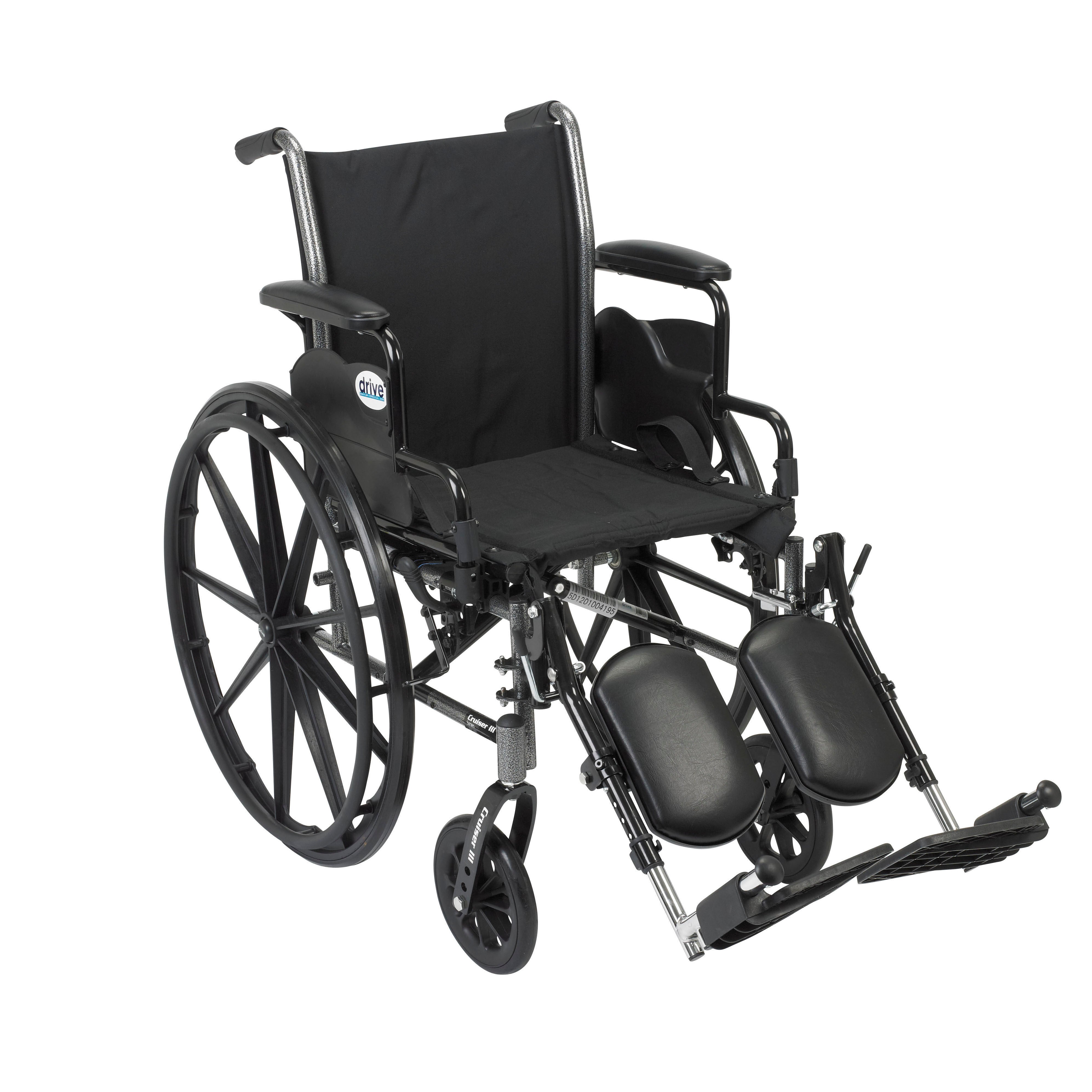 Drive Medical Cruiser III Light Weight Wheelchair with Flip Back Removable Arms