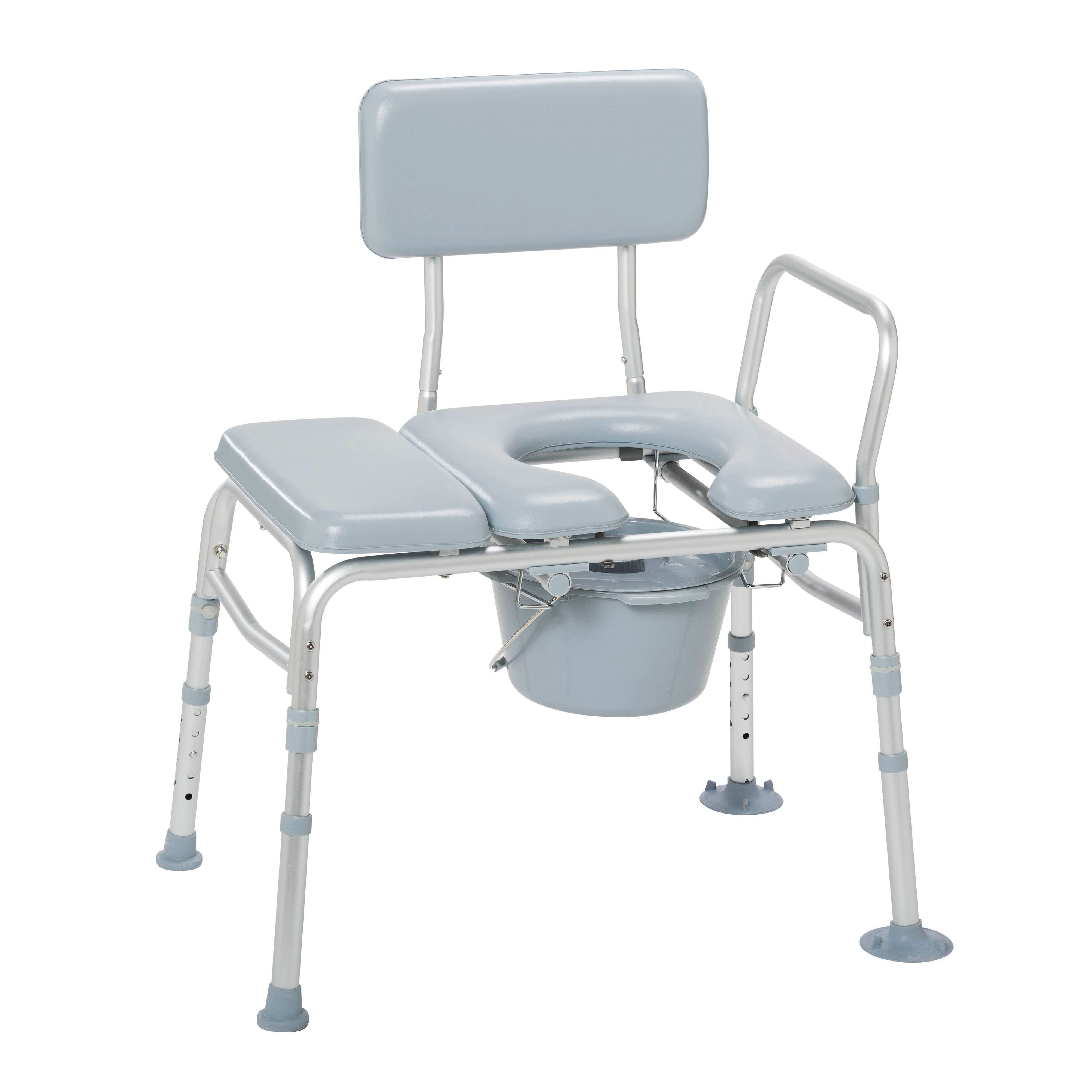 Drive Medical Padded Seat Transfer Bench with Commode Opening