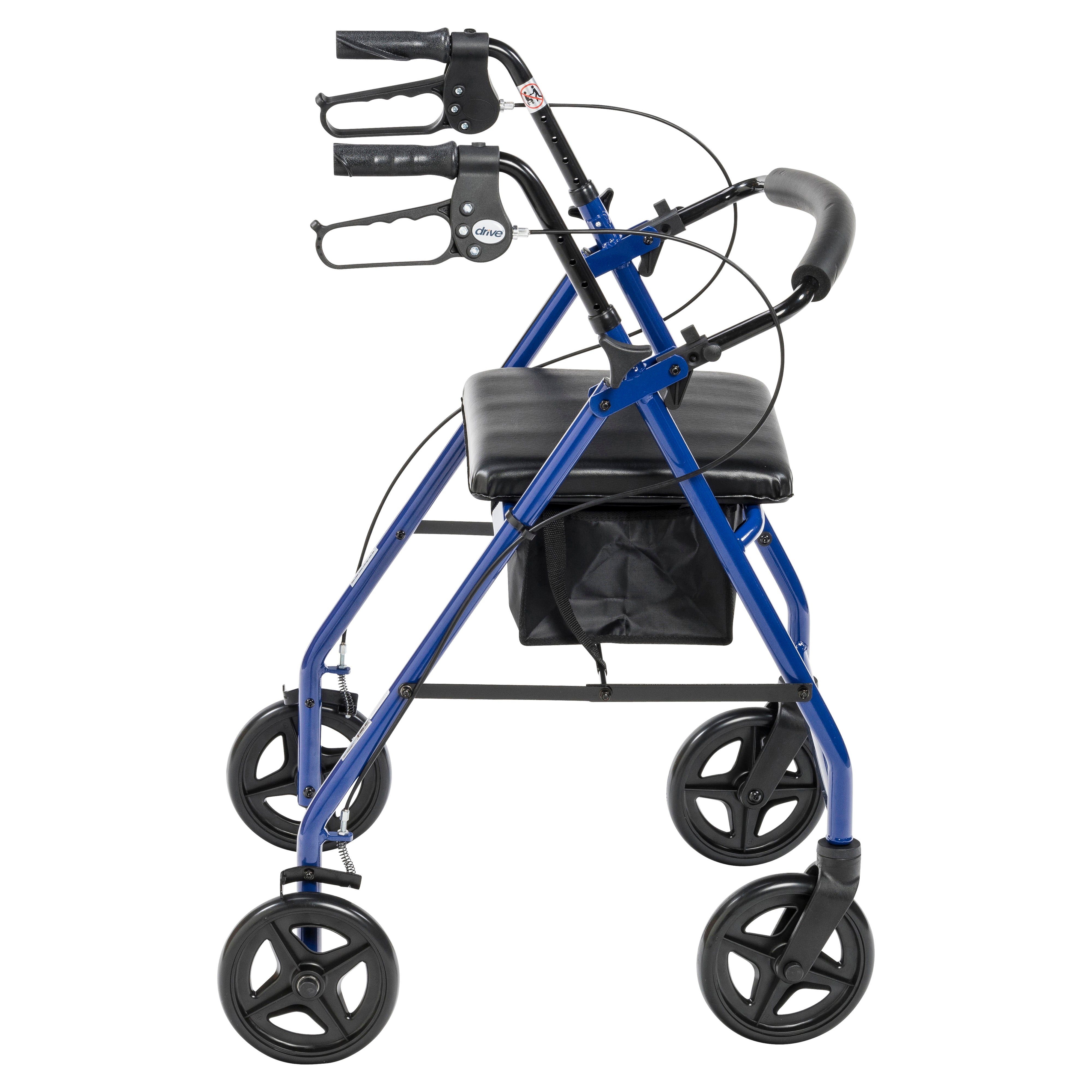 Drive Medical Aluminum Rollator Rolling Walker with Fold Up and Removable Back Support and Padded Seat