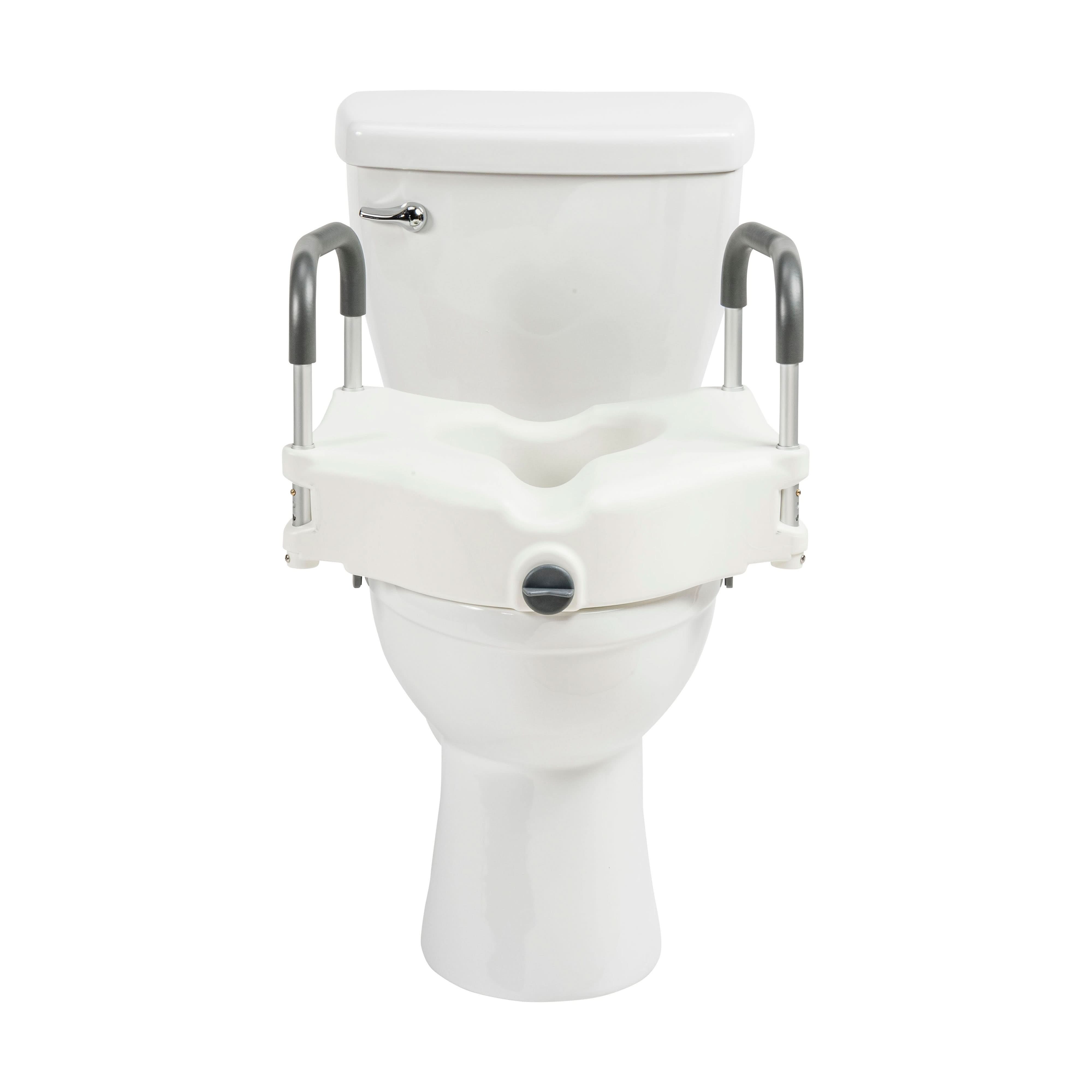 Drive Medical PreserveTech Secure Lock Raised Toilet Seat, 5" Height