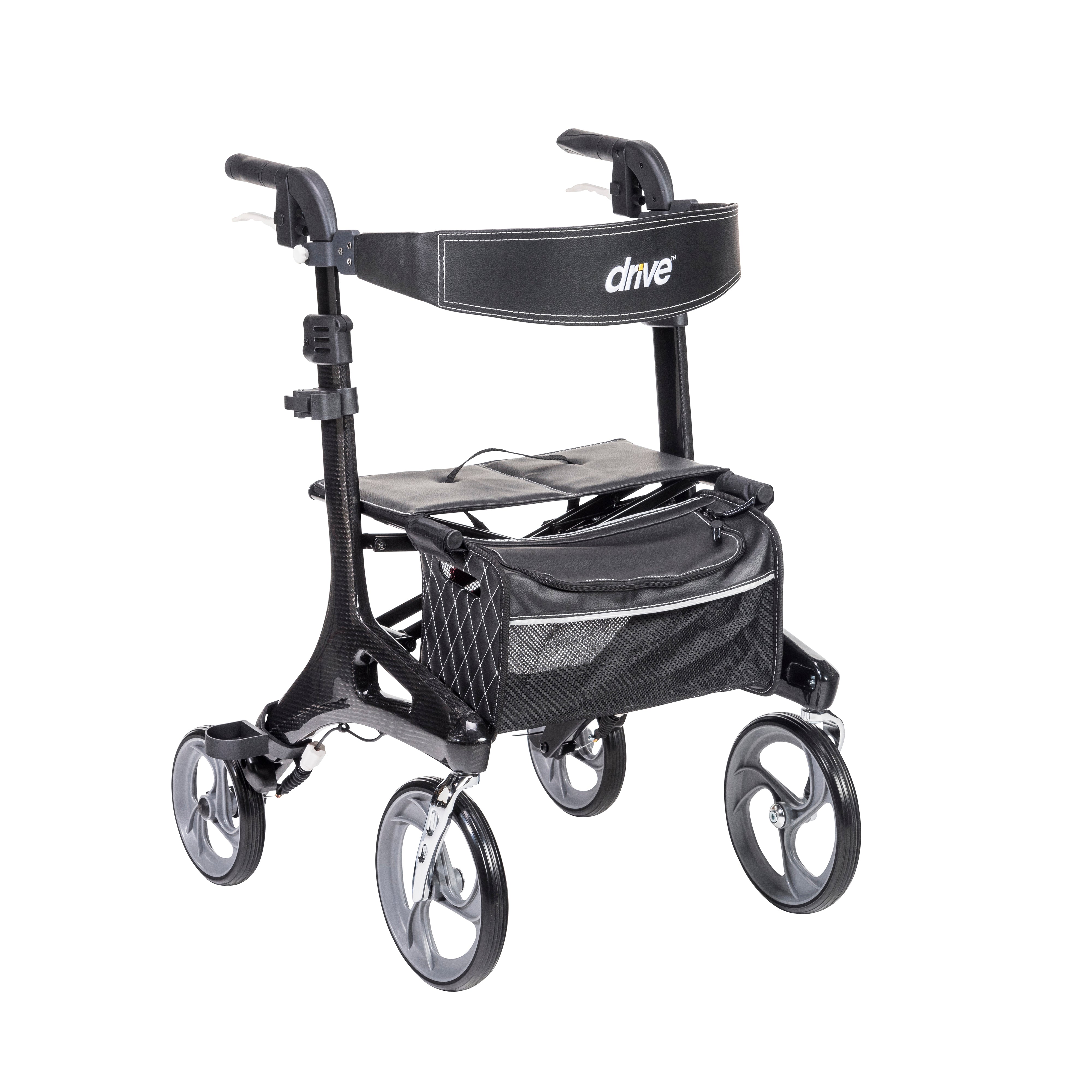 Drive Medical Nitro Elite CF Carbon Fiber Rollator Rolling Walker, Black