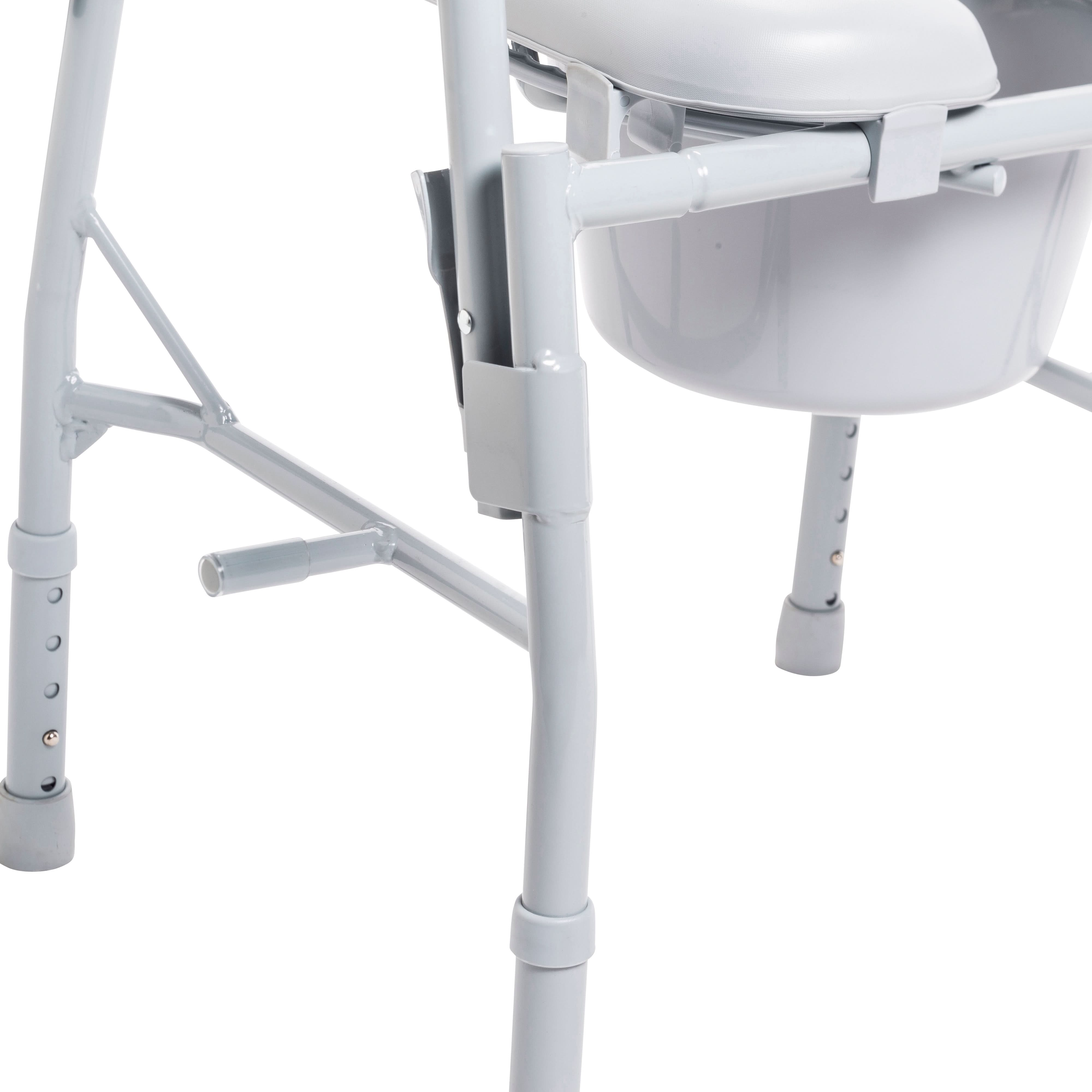 Drive Medical Steel Drop Arm Bedside Commode with Padded Seat & Arms