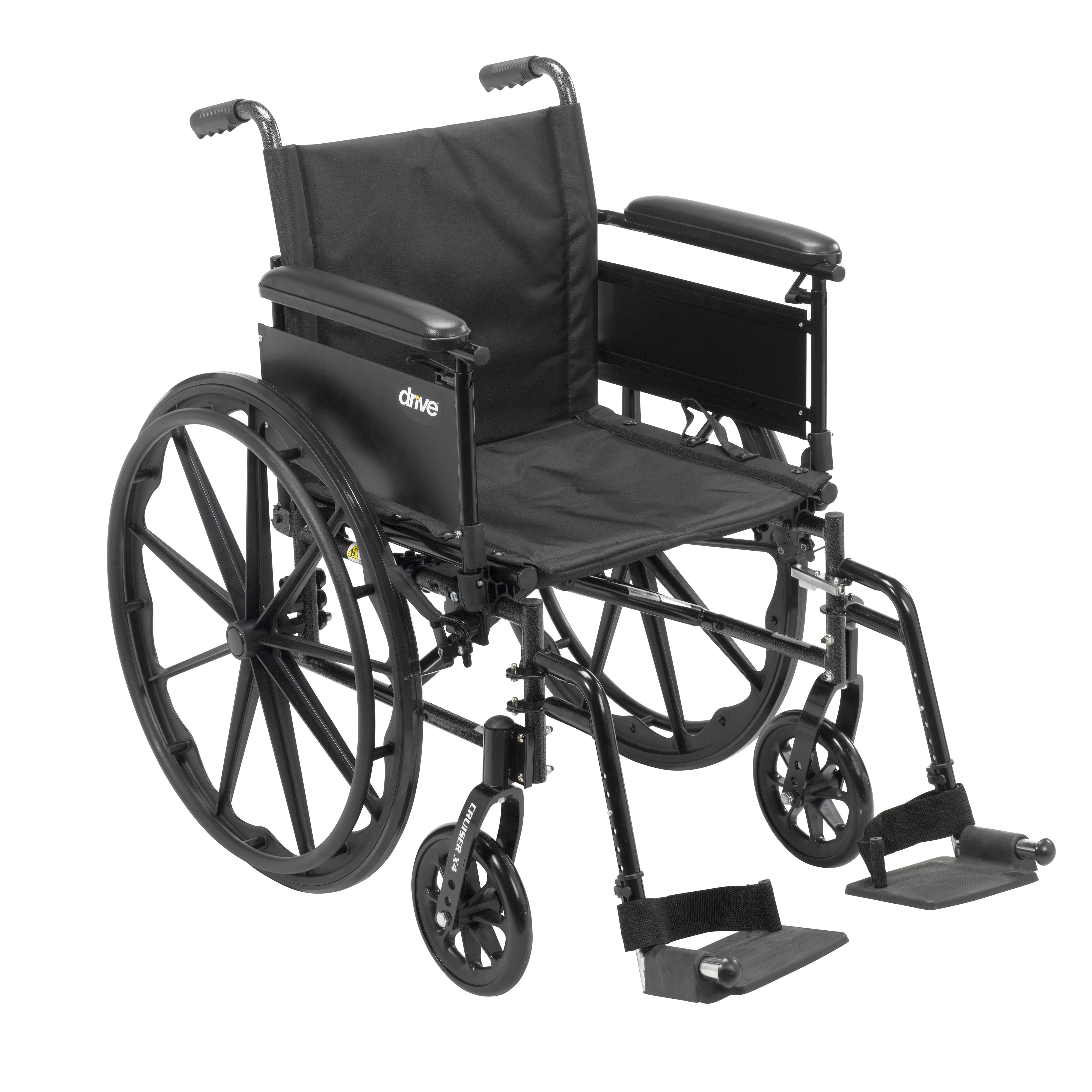 Drive Medical Cruiser X4 Lightweight Dual Axle Wheelchair with Adjustable Detatchable Arms