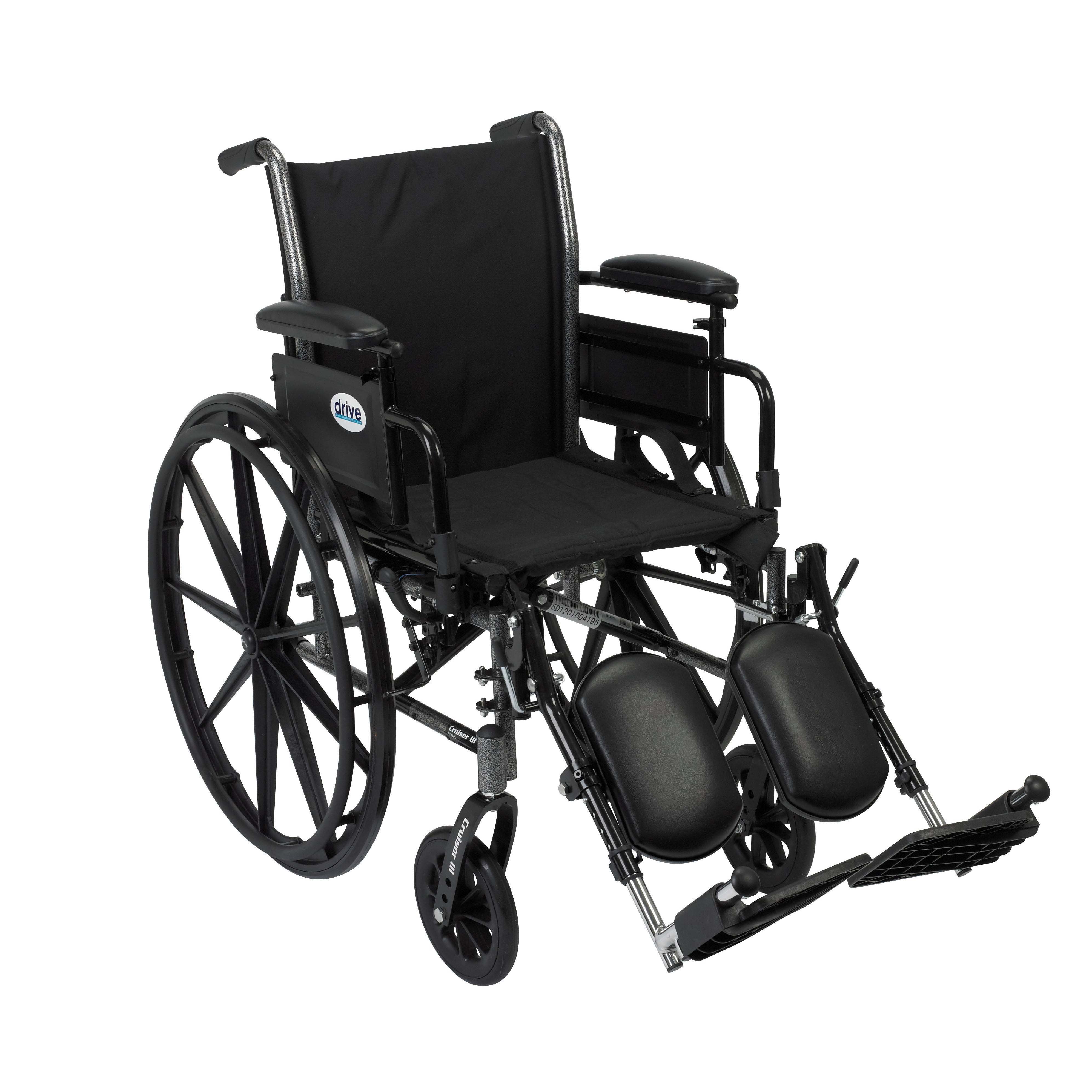 Drive Medical Cruiser III Light Weight Wheelchair with Flip Back Removable Arms