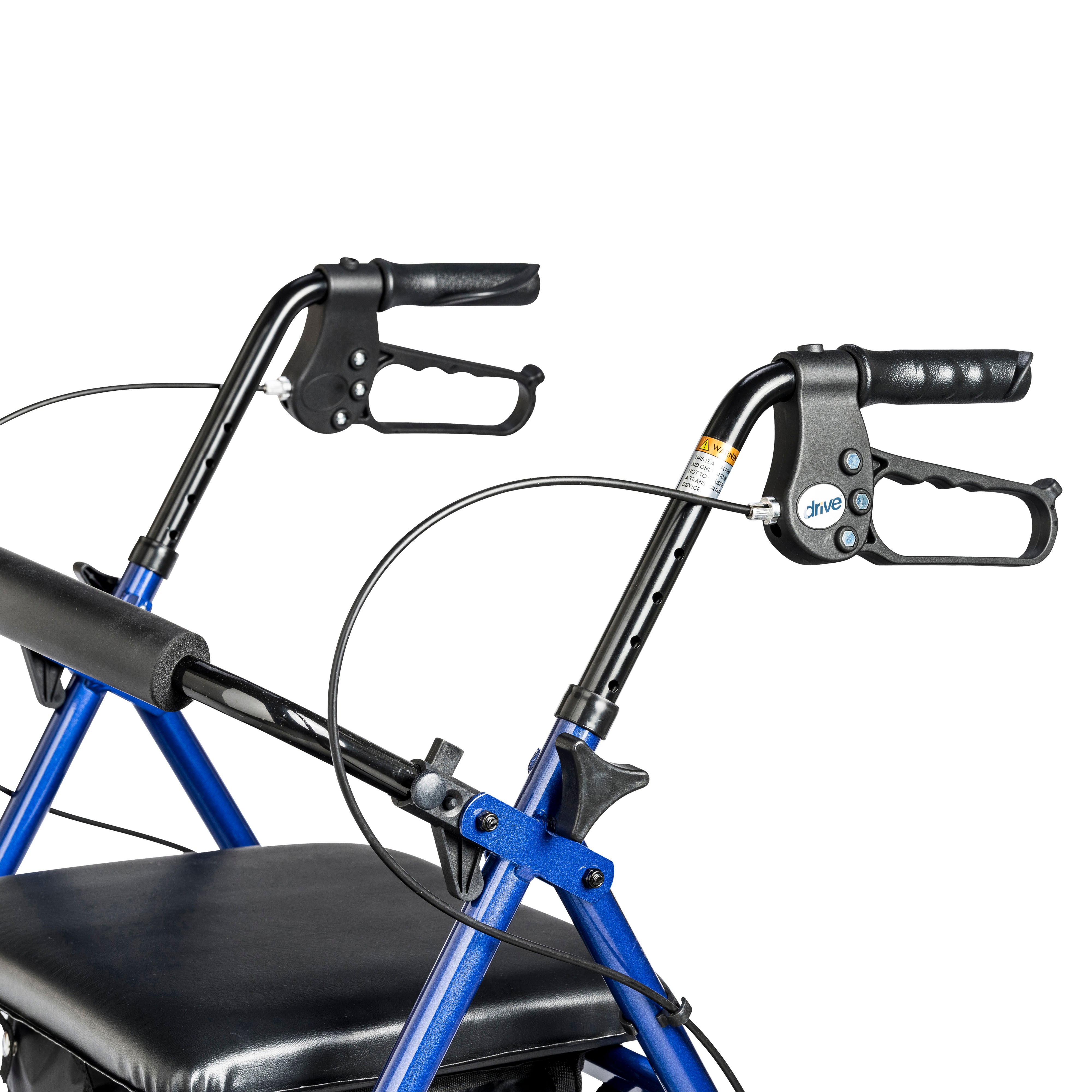 Drive Medical Rollator Rolling Walker with 6" Wheels, Fold Up Removable Back Support and Padded Seat