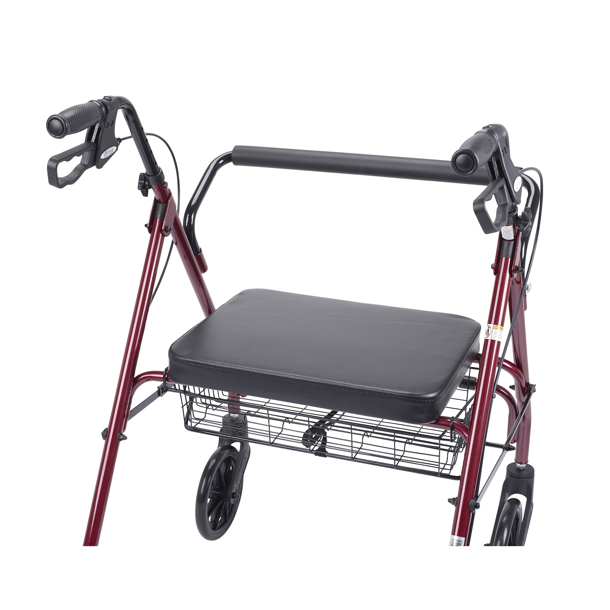 Drive Medical Heavy Duty Bariatric Rollator Rolling Walker with Large Padded Seat