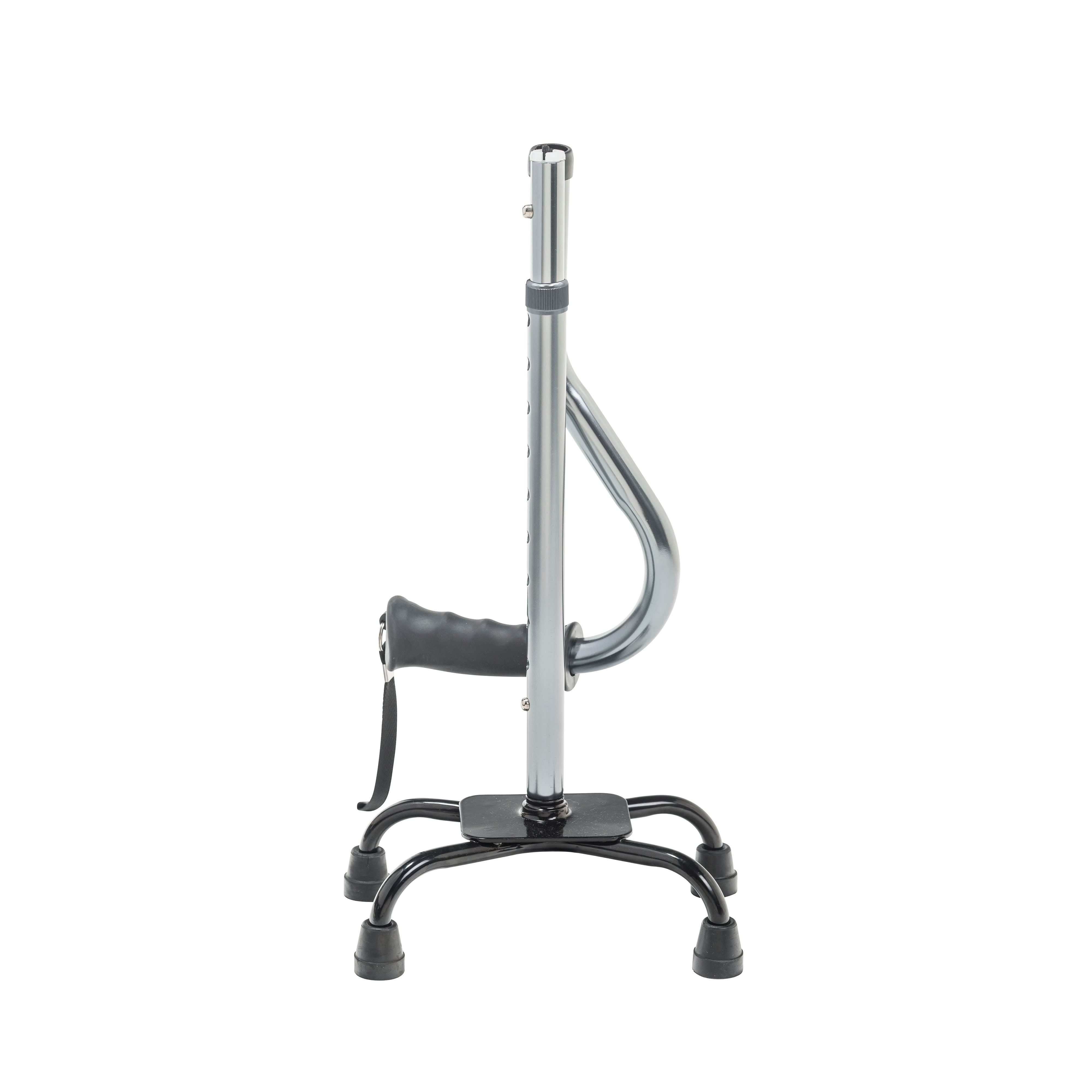 Drive Medical Folding Quad Cane, Small Base, Charcoal